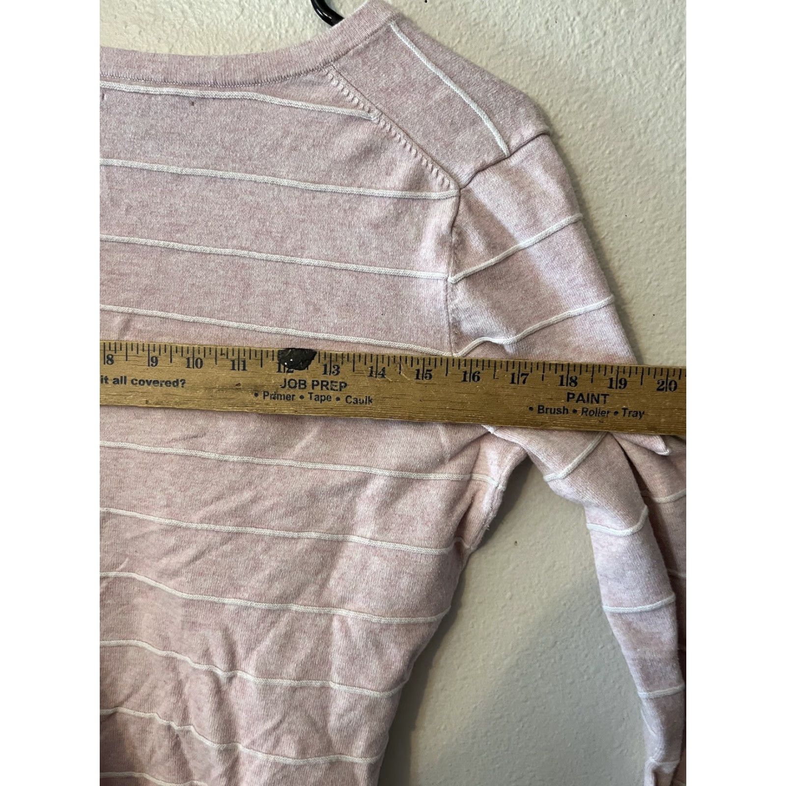Tommy Hilfiger Tommy Hilfiger Women's Knit Pullover Sweater Medium Pink Striped V-Neck Long Sleeve Regular Casual Size M / US 6-8 / IT 42-44 - 4 Thumbnail