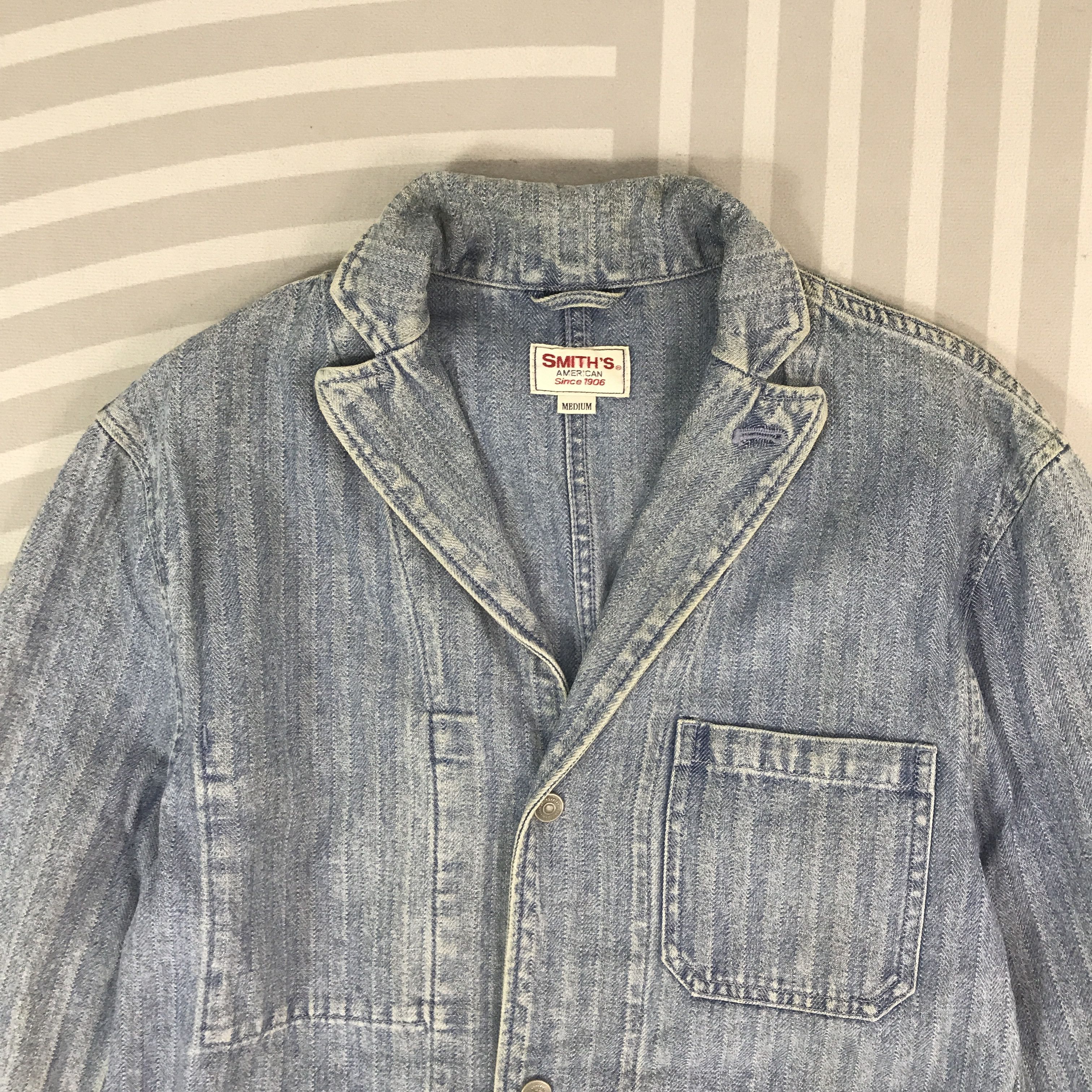 The Smiths Vintage Smith's Denim Blazer denim coat Jacket Size US M / EU 48-50 / 2 - 2 Thumbnail