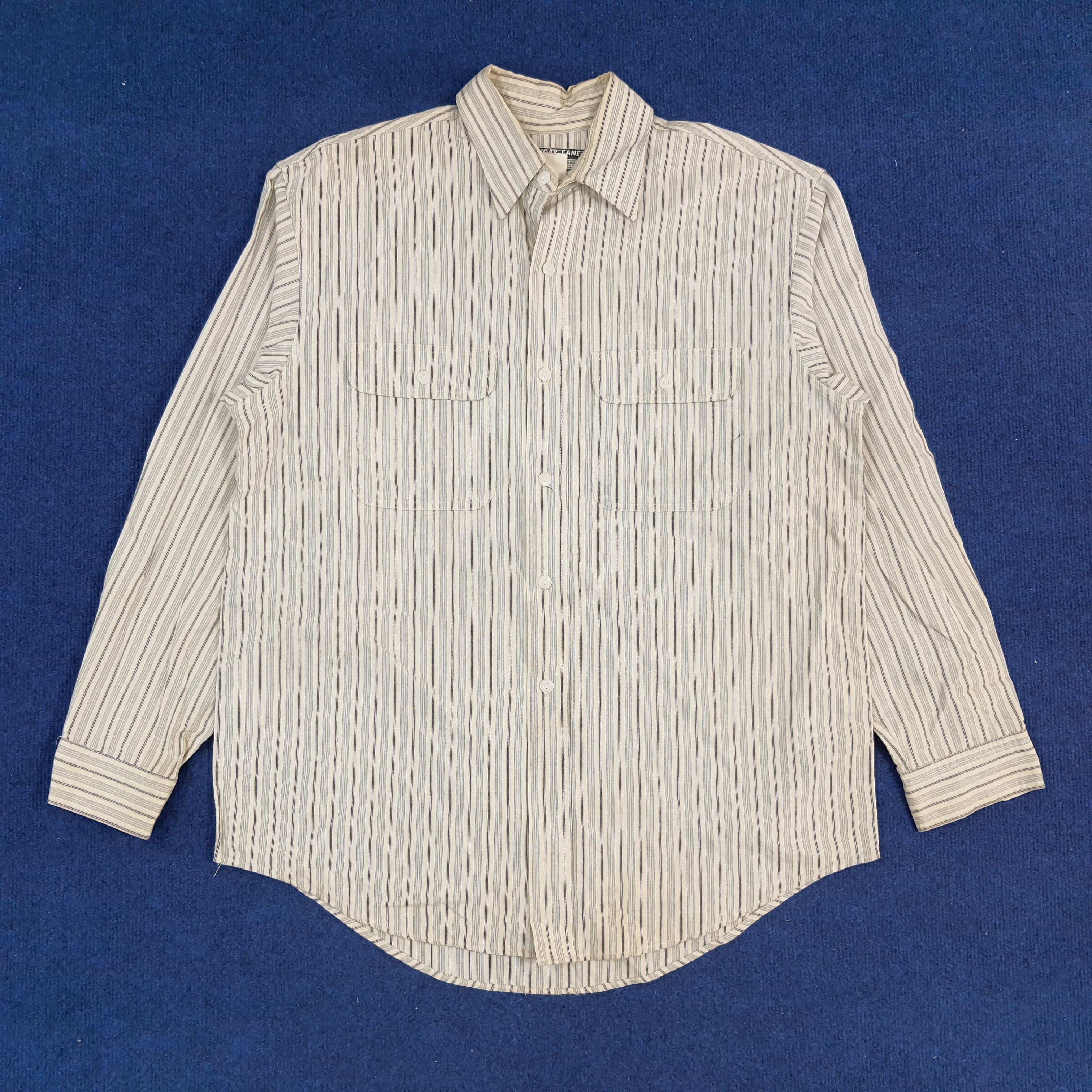 Japanese Brand × Sugar Cane × Vintage Vintage Sugar Cane Striped Japanese Brand Button Up Shirt Size US L / EU 52-54 / 3 - 1 Thumbnail