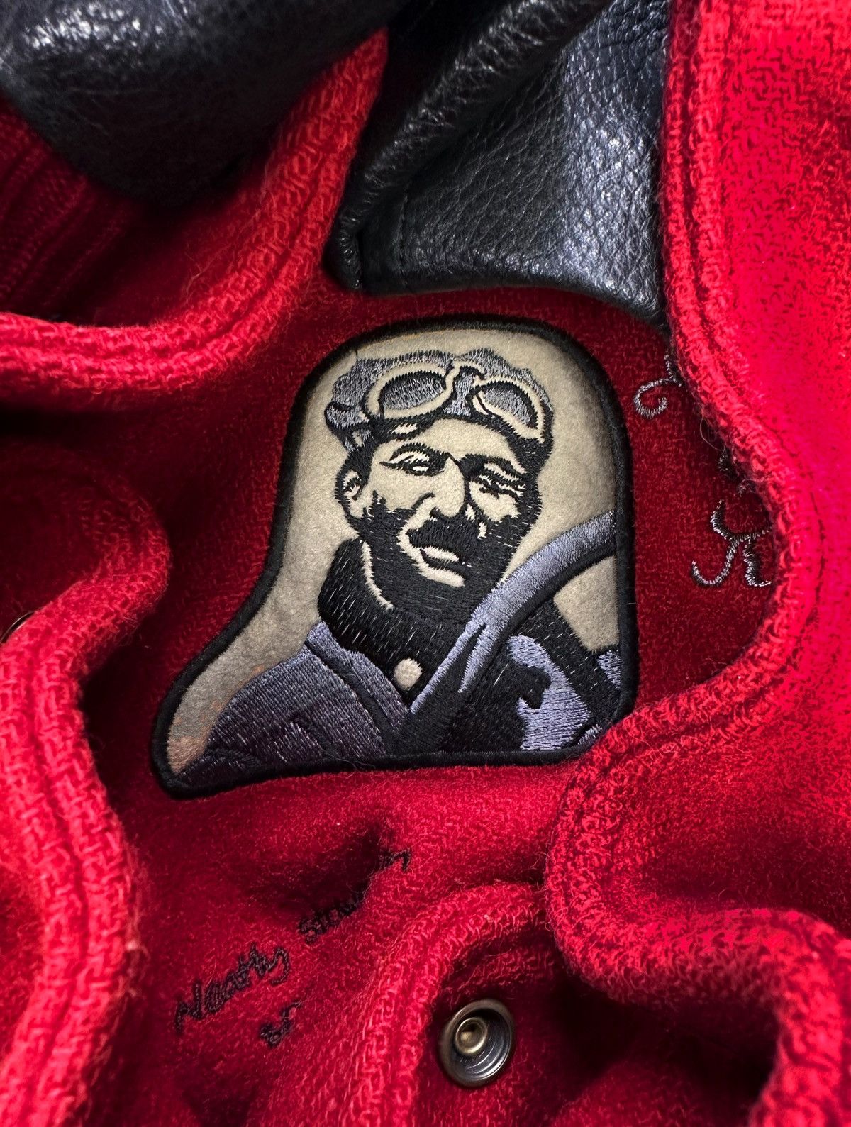 Kansai Yamamoto 90s Kansai Yamamoto SS100 Leather Embroidered Varsity Jacket Size US L / EU 52-54 / 3 - 5 Thumbnail