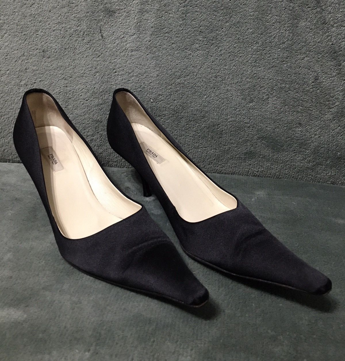 Prada PRADA Black Satin Kitten Heels Evening Shoe EU 38.5 Size US 8.5 / IT 38.5 - 1 Thumbnail