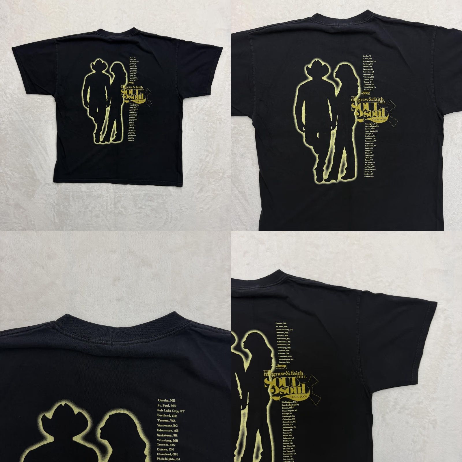 Vintage VINTAGE Tim McGraw Faith Hill Soul2Soul Tour 2007 Shirt Mens XL Black Country Music Tee Size US XL / EU 56 / 4 - 9 Thumbnail