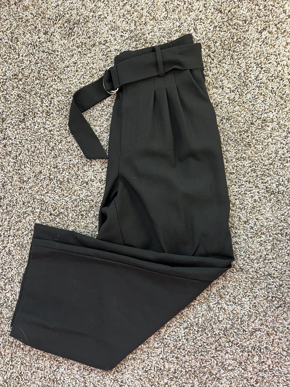 Frame FRAME 100% Wool Wide Leg Belted Trousers Size 4 In Back Size 24" / US 00 / IT 34 - 1 Thumbnail