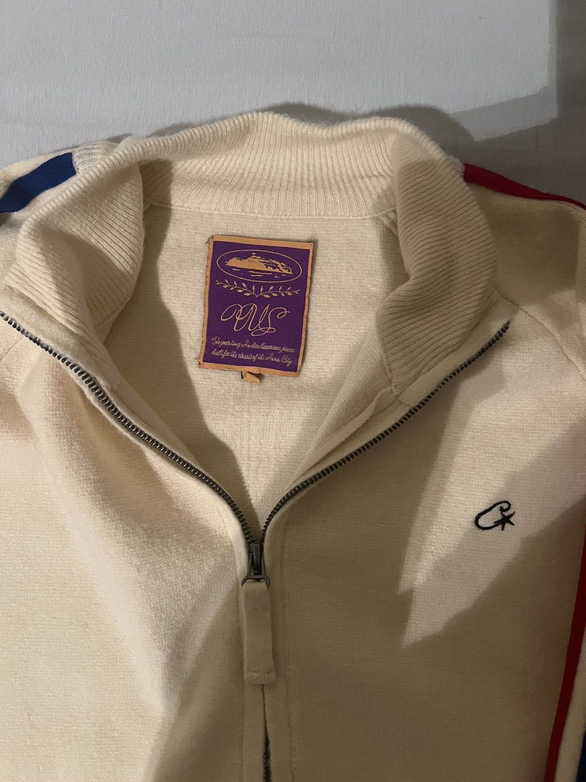 Corteiz Corteiz Knit Zip Up Fleece Cream Size US M / EU 48-50 / 2 - 3 Thumbnail