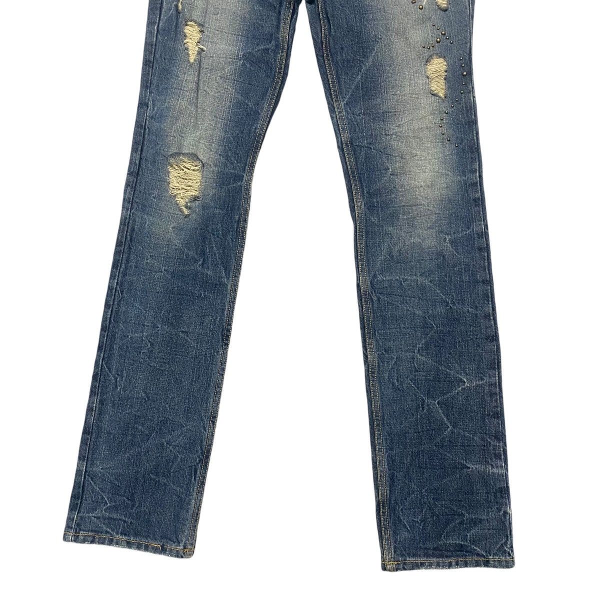 Le Grande Bleu (L.G.B.) Gennaro Denim Studded Distressed Skinny Jeans Size US 30 / EU 46 - 7 Thumbnail