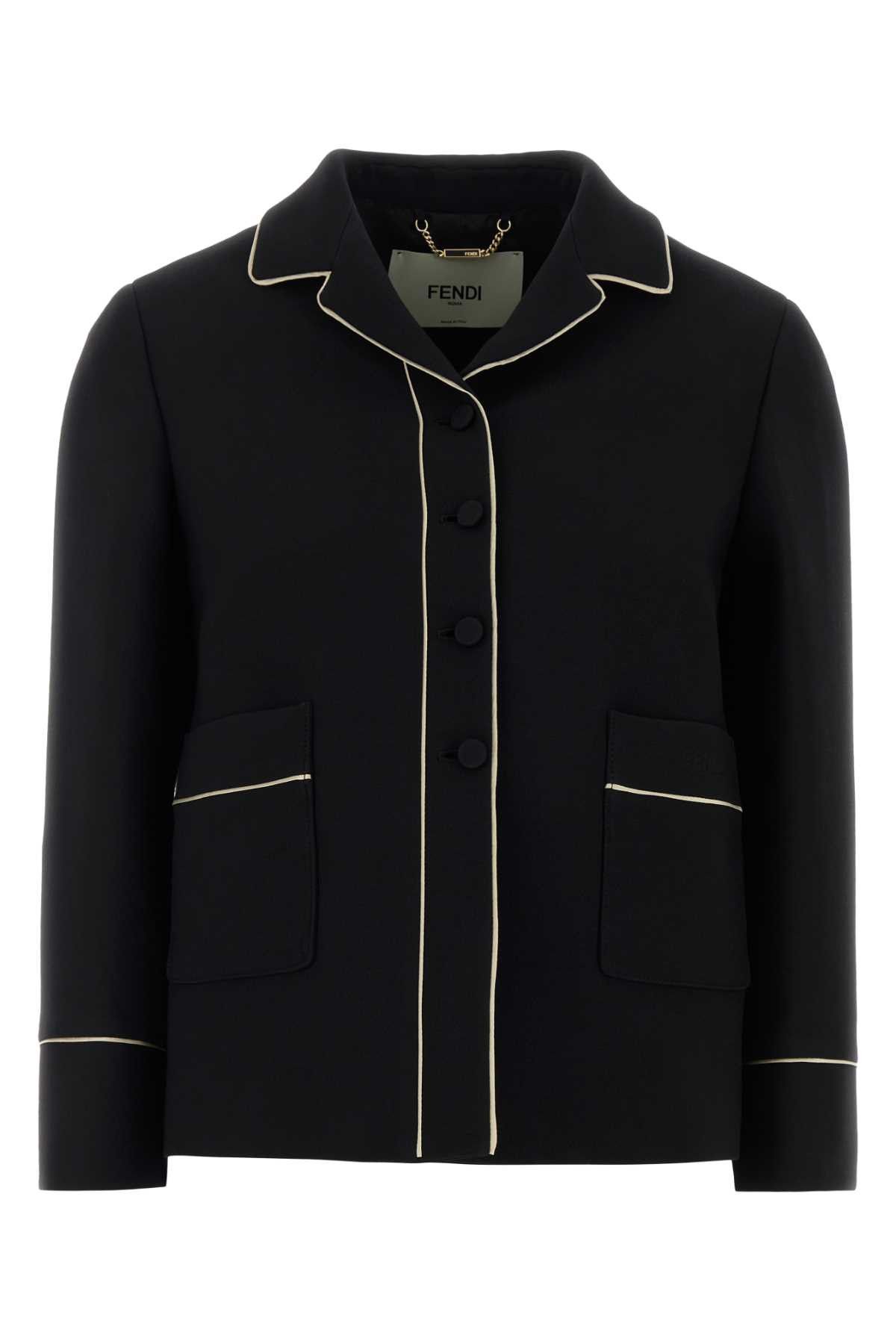 Fendi Black Wool Blend Blazer Size M / US 6-8 / IT 42-44 - 1 Thumbnail