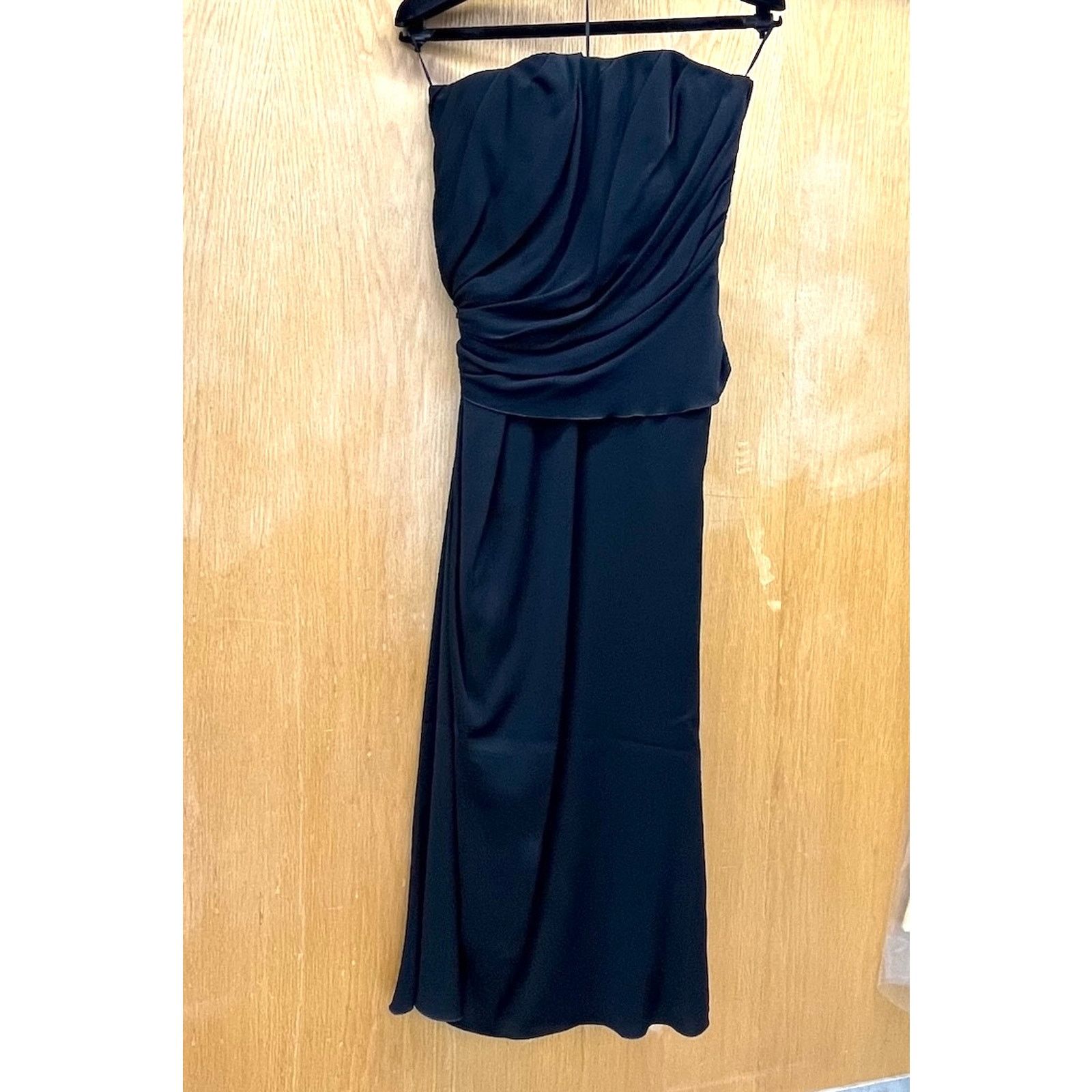 NWT Dolce & Gabbana Strapless Ruched Midi Dress Black 38 XS