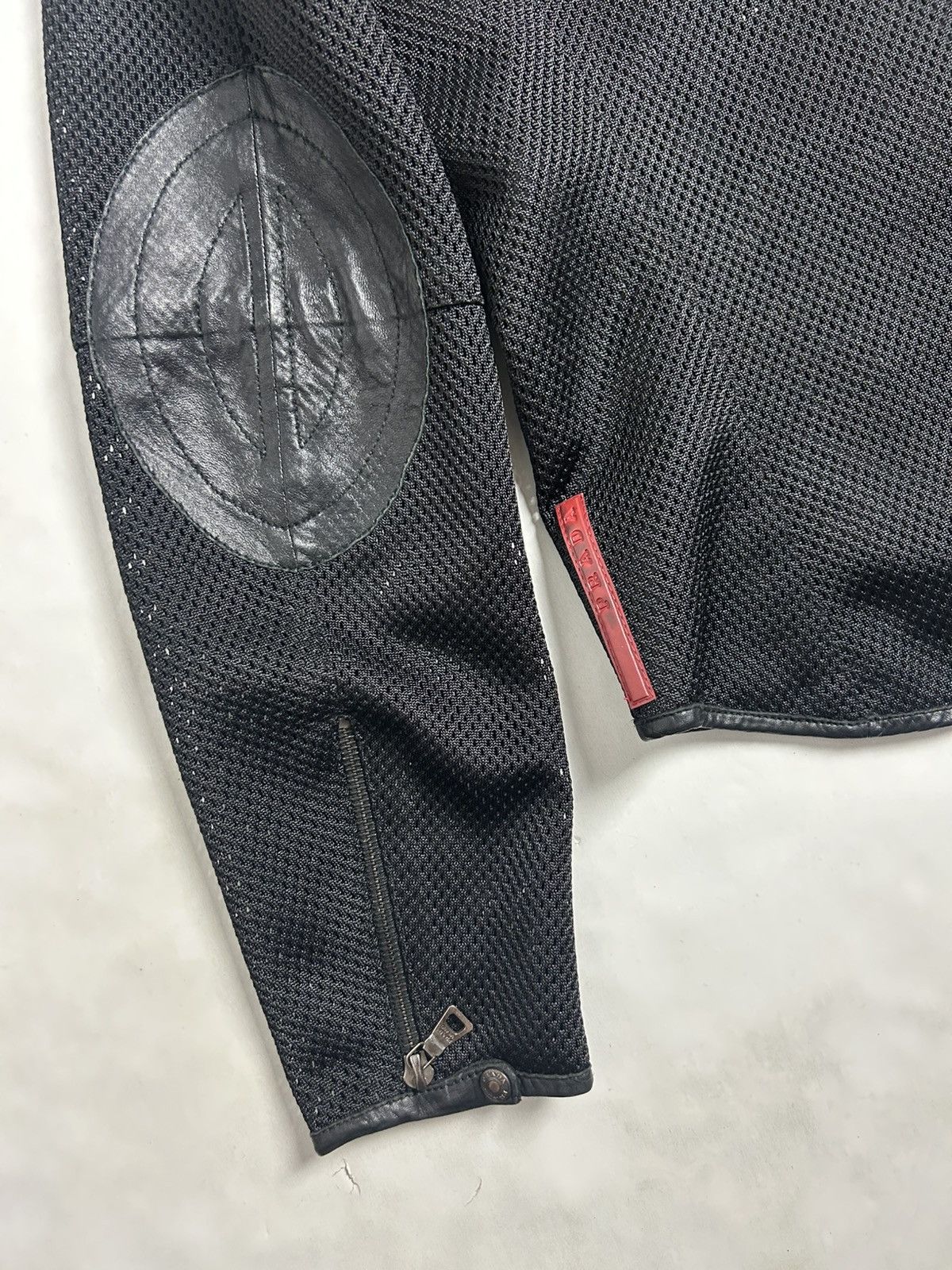 Prada Vintage 00’s Prada Sport Mesh/Leather Biker Jacket Size M / US 6-8 / IT 42-44 - 7 Thumbnail