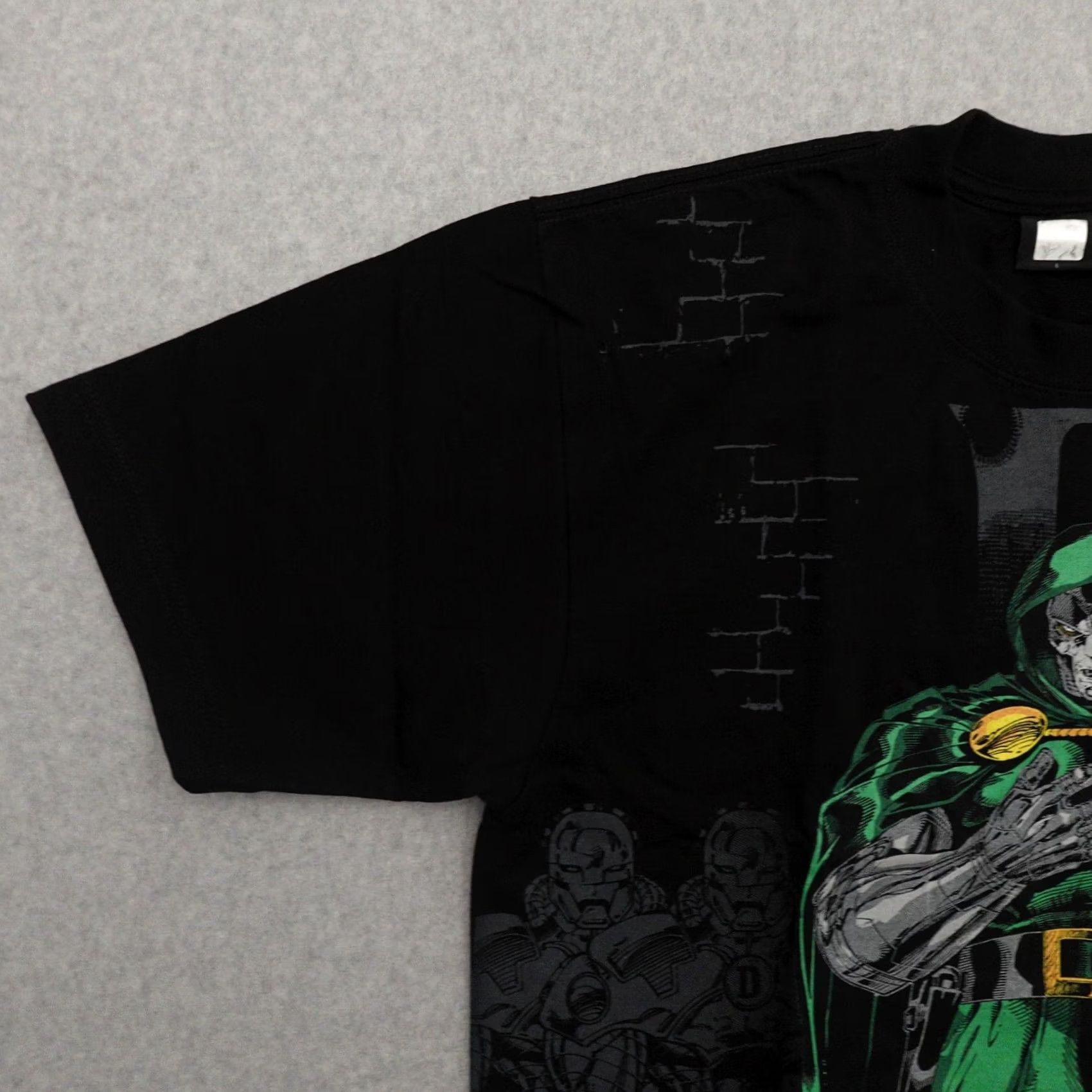 Vintage MASK AND DISGUISE T-Shirt Mens Large (23X30) Doom Jumbo Print Black Gray Short Sleeve Shirt Regular Fit Size US L / EU 52-54 / 3 - 6 Thumbnail