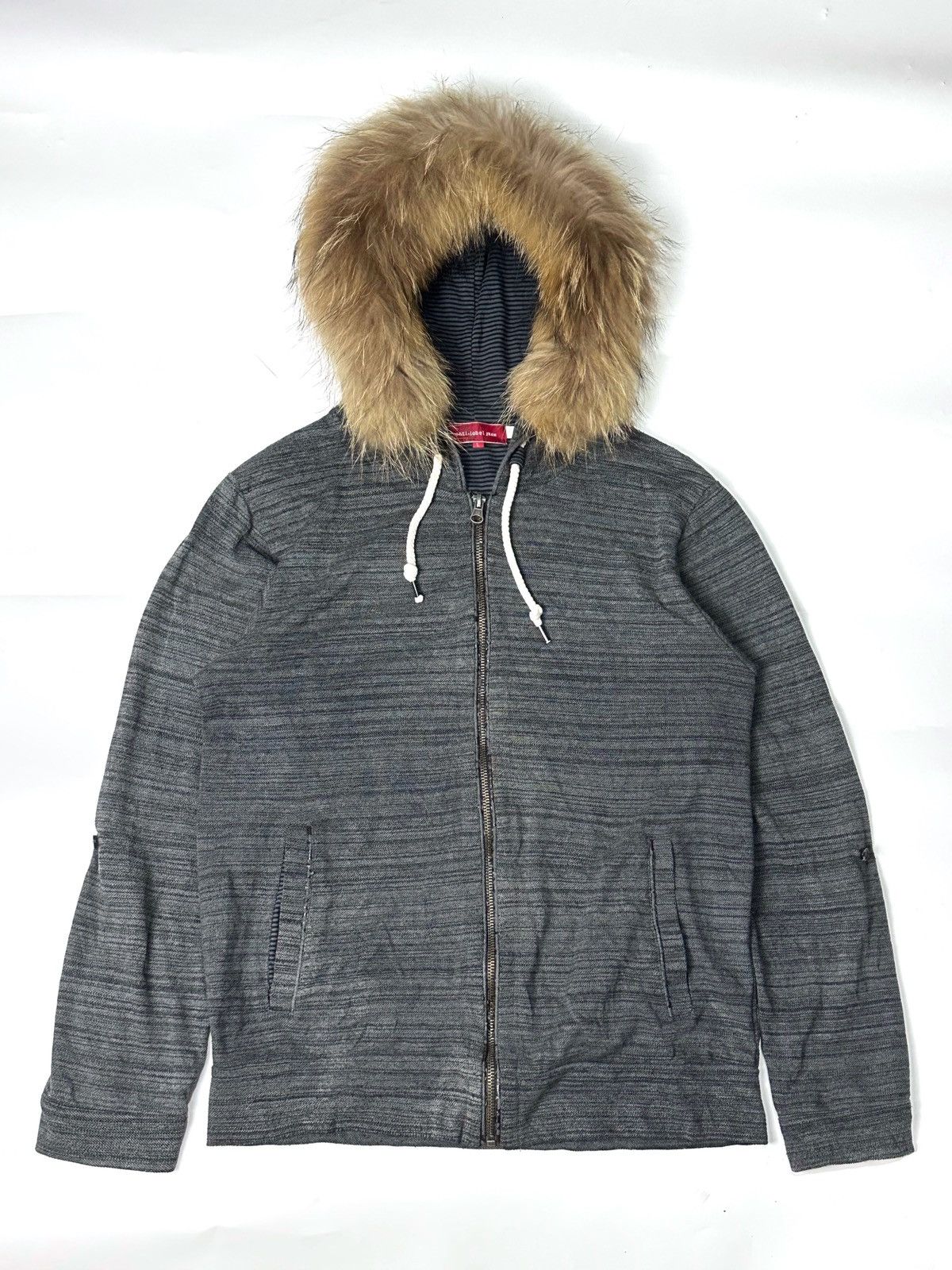 If Six Was Nine × Japanese Brand × Le Grande Bleu (L.G.B.) fur hoodie stripe style anti label japanese brand Size US M / EU 48-50 / 2 - 1 Thumbnail