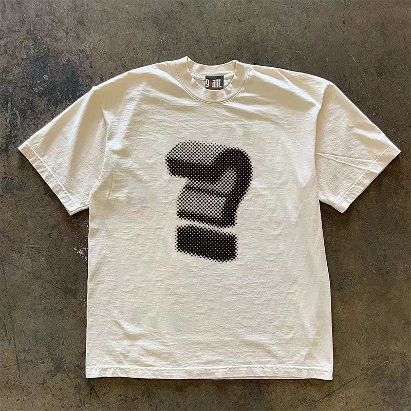 Japanese Brand White Loose Question Mark Print Short Sleeve T-Shirt Size US XL / EU 56 / 4 - 2 Thumbnail