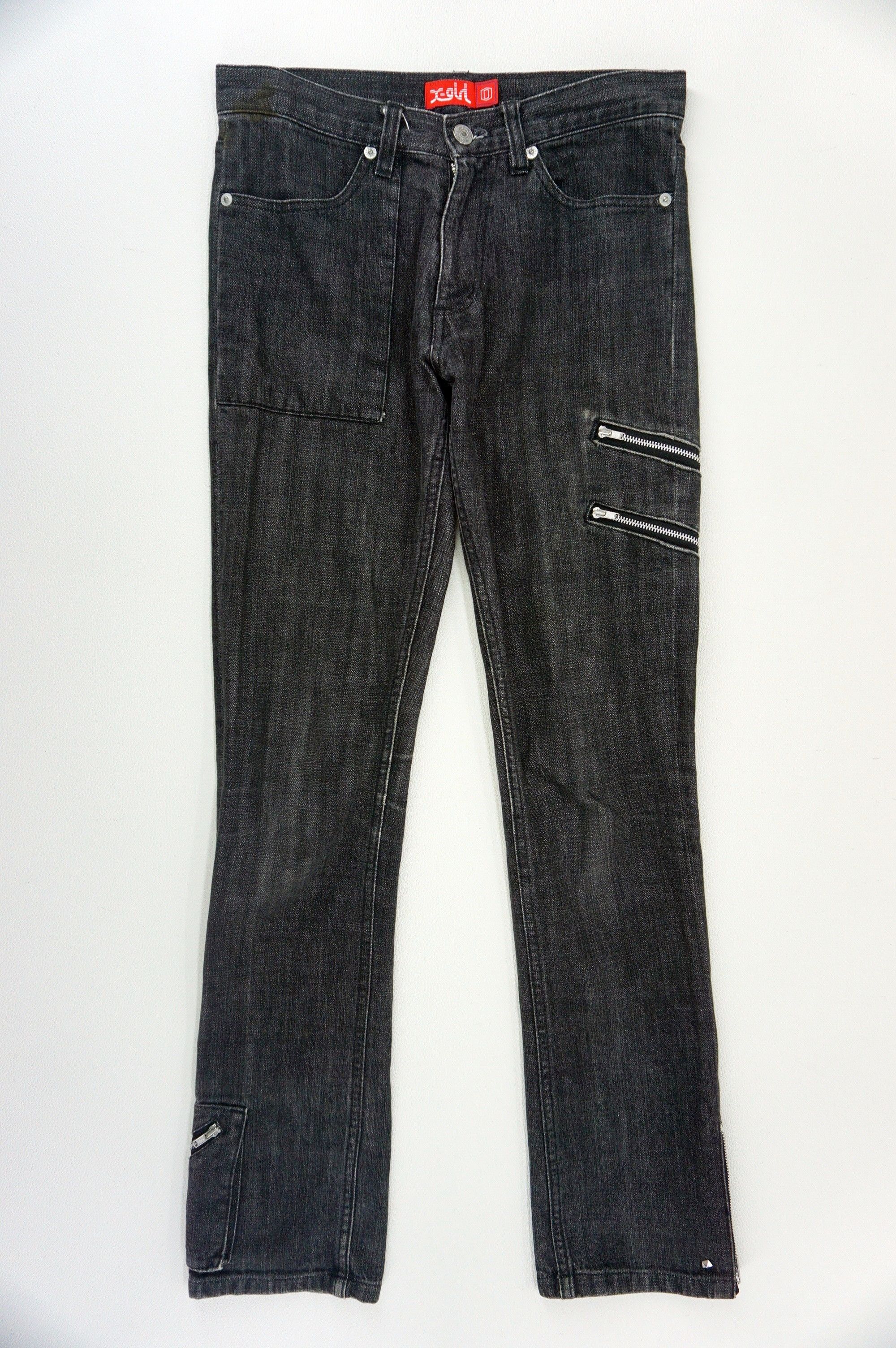 Japanese Brand X-Girl Jeans fits W29xL30 Multi Zipper Bondage Slim Denim Size 25" / US 0 / IT 36 - 1 Thumbnail