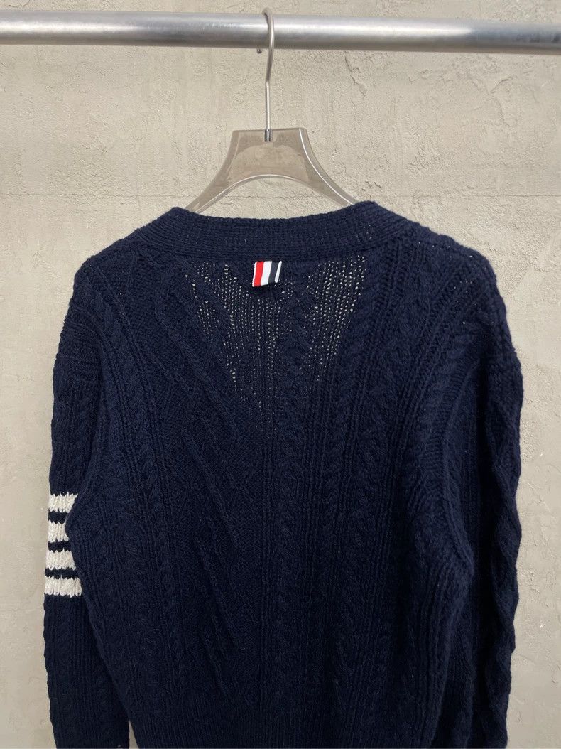 Thom Browne Thom browne Dark blue four-striped coarse-woven wool horseh Size US M / EU 48-50 / 2 - 4 Thumbnail