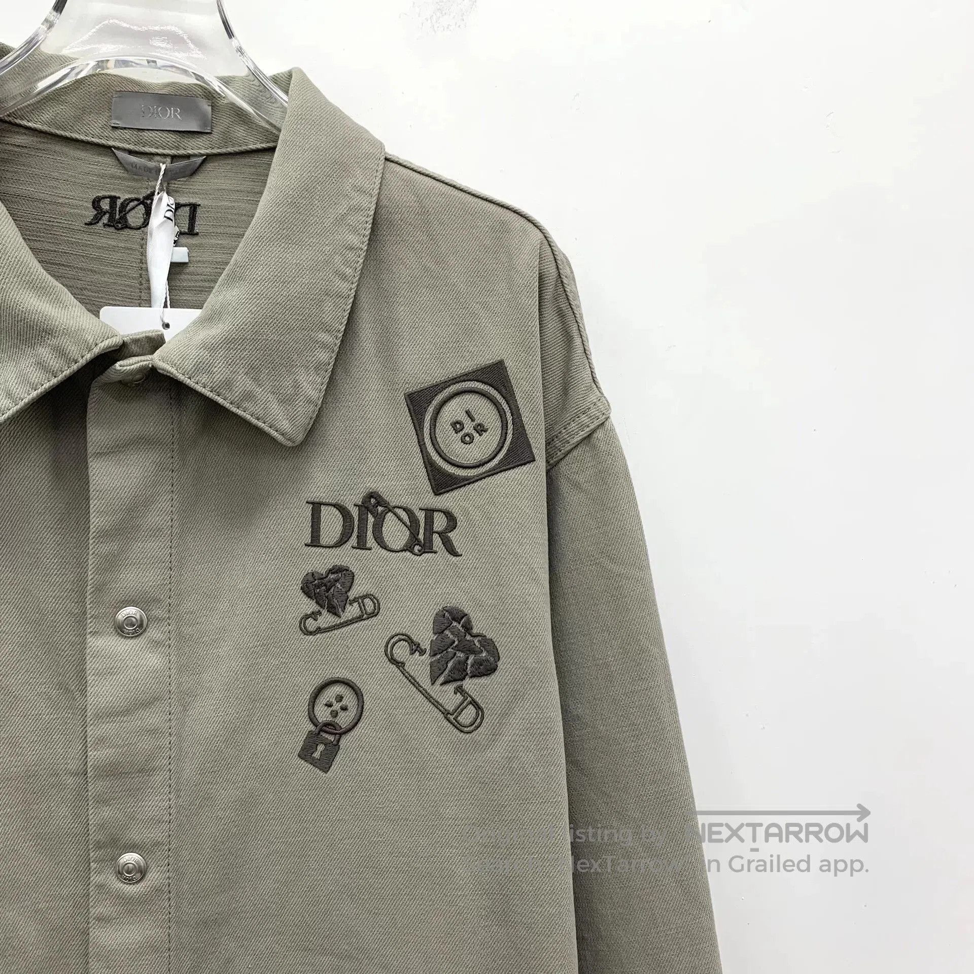 Dior dior gray brown logo embroidered shirt jacket. Size US XL / EU 56 / 4 - 3 Thumbnail