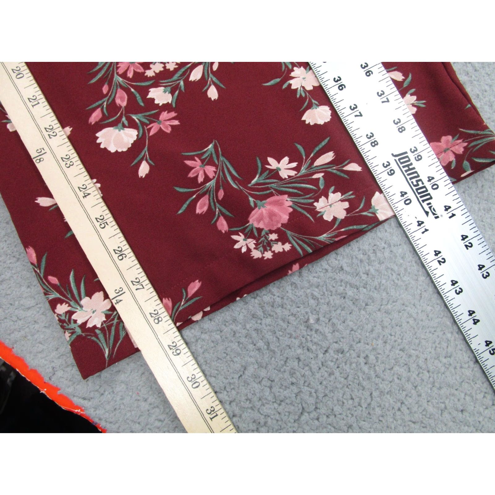 Torrid Torrid Dress Pants Womens 1 Red Floral Wide Leg Belted Elastic Waist Pull On Size 25" / US 0 / IT 36 - 5 Thumbnail