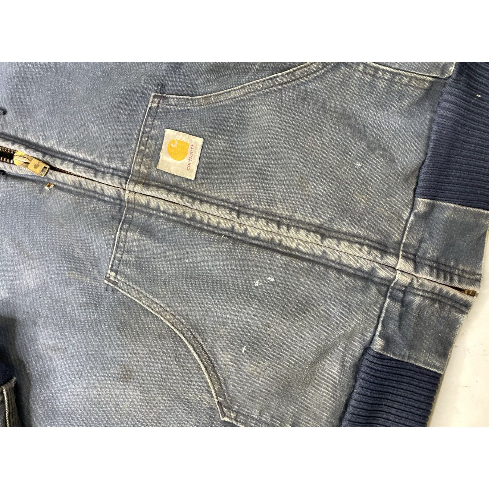 Carhartt VINTAGE Carhartt Jacket Duck Navy Mens 4XL Distressed Quilted Lined Hooded Canvas Navy Blue Heavy Workwear Denim? Size US XXL / EU 58 / 5 - 3 Thumbnail