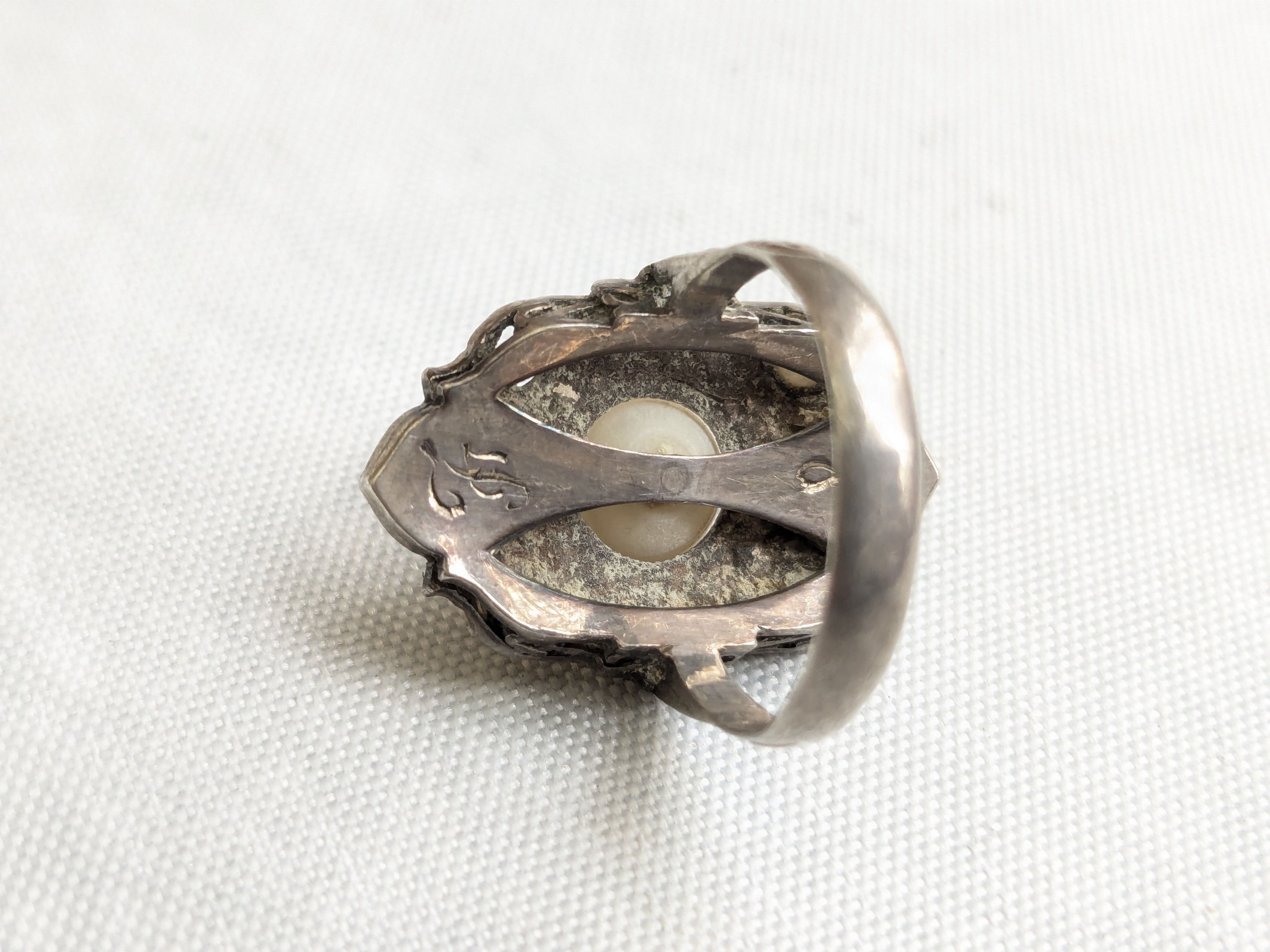 Jewelry Sterling Silver Ring Pearl Art Deco CPO Toyokoki 6.75 Size ONE SIZE - 3 Thumbnail