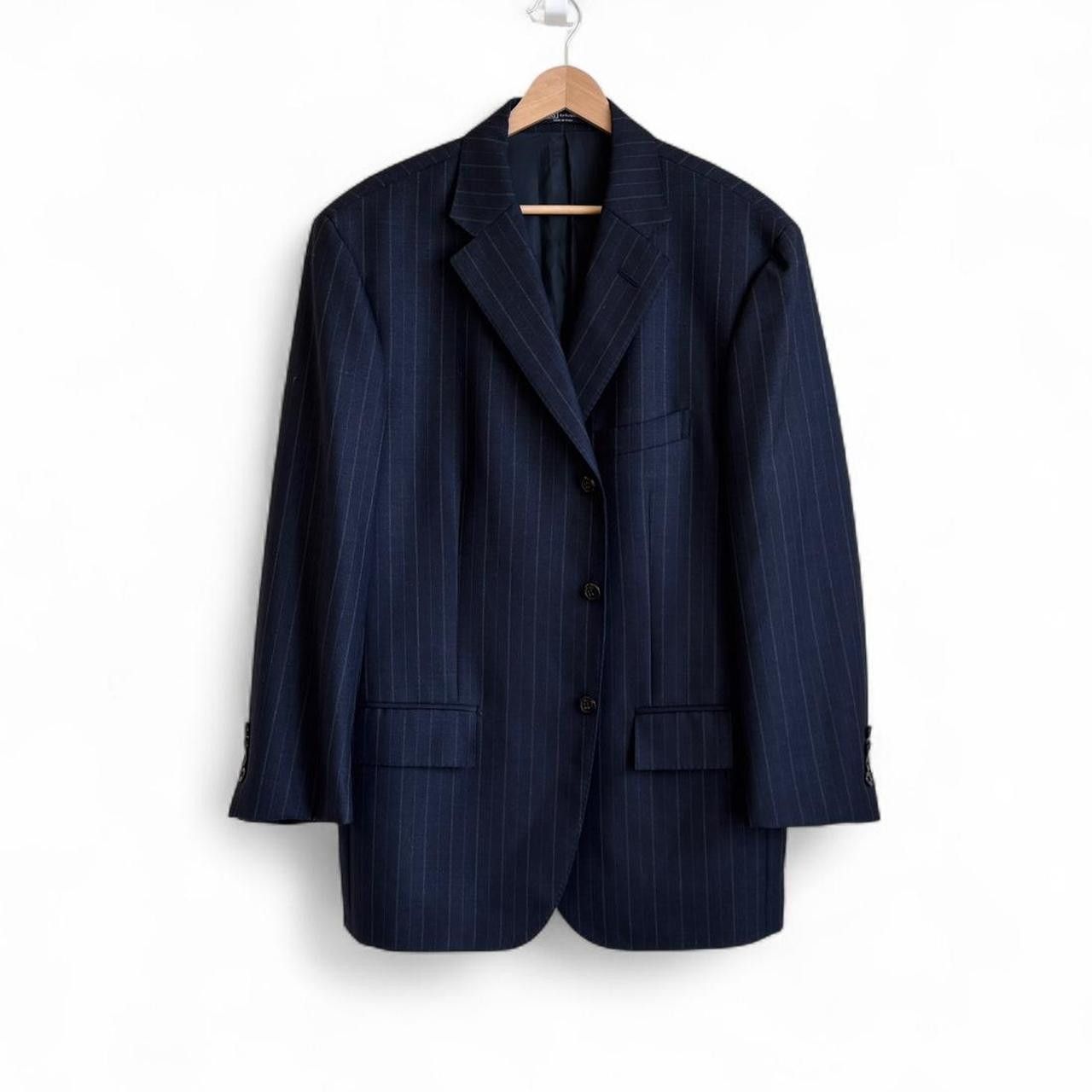 Polo Ralph Lauren 90s Polo Ralph Lauren navy wool pinstripe blazer 42S Italy Size 42S - 8 Thumbnail