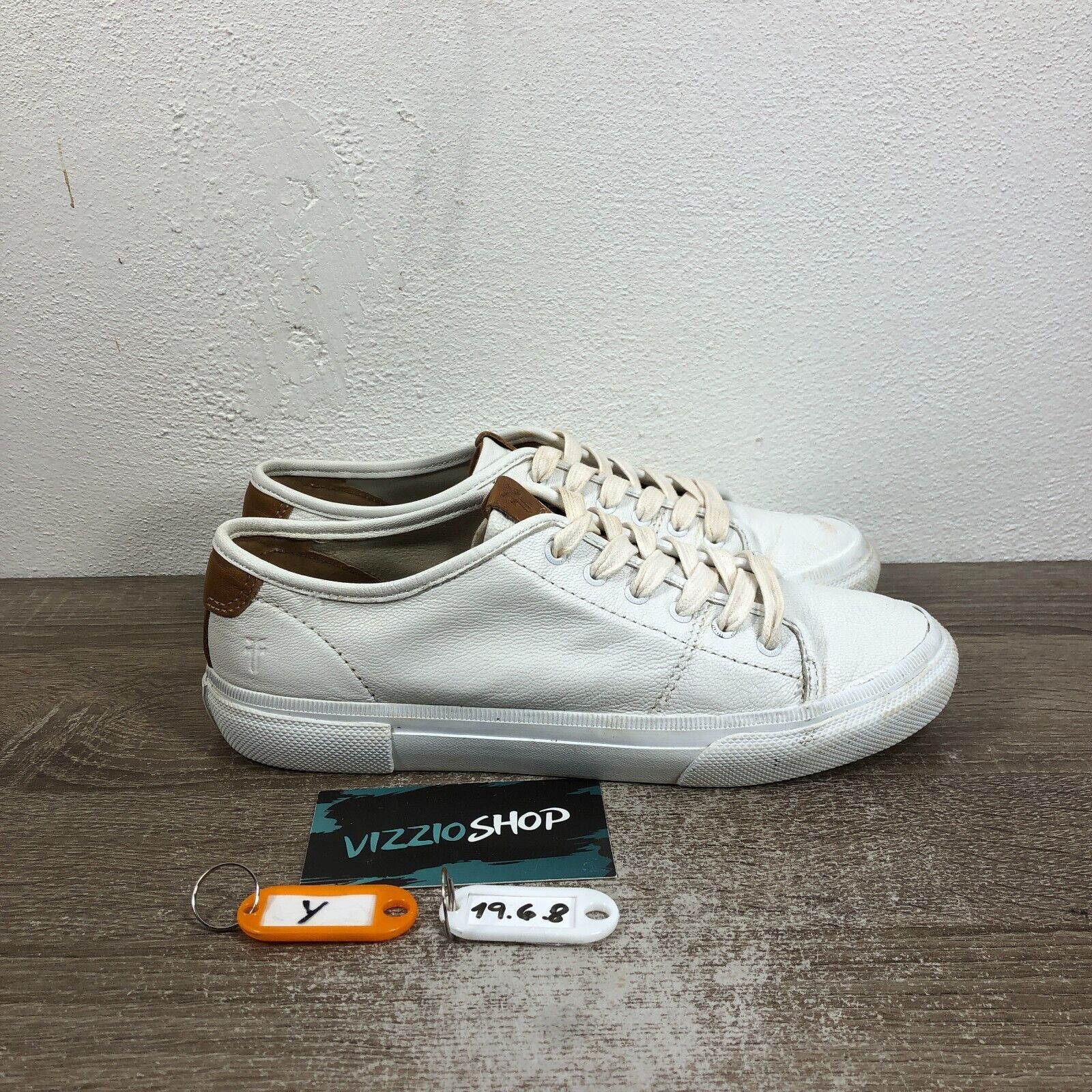 Frye white leather sneakers online