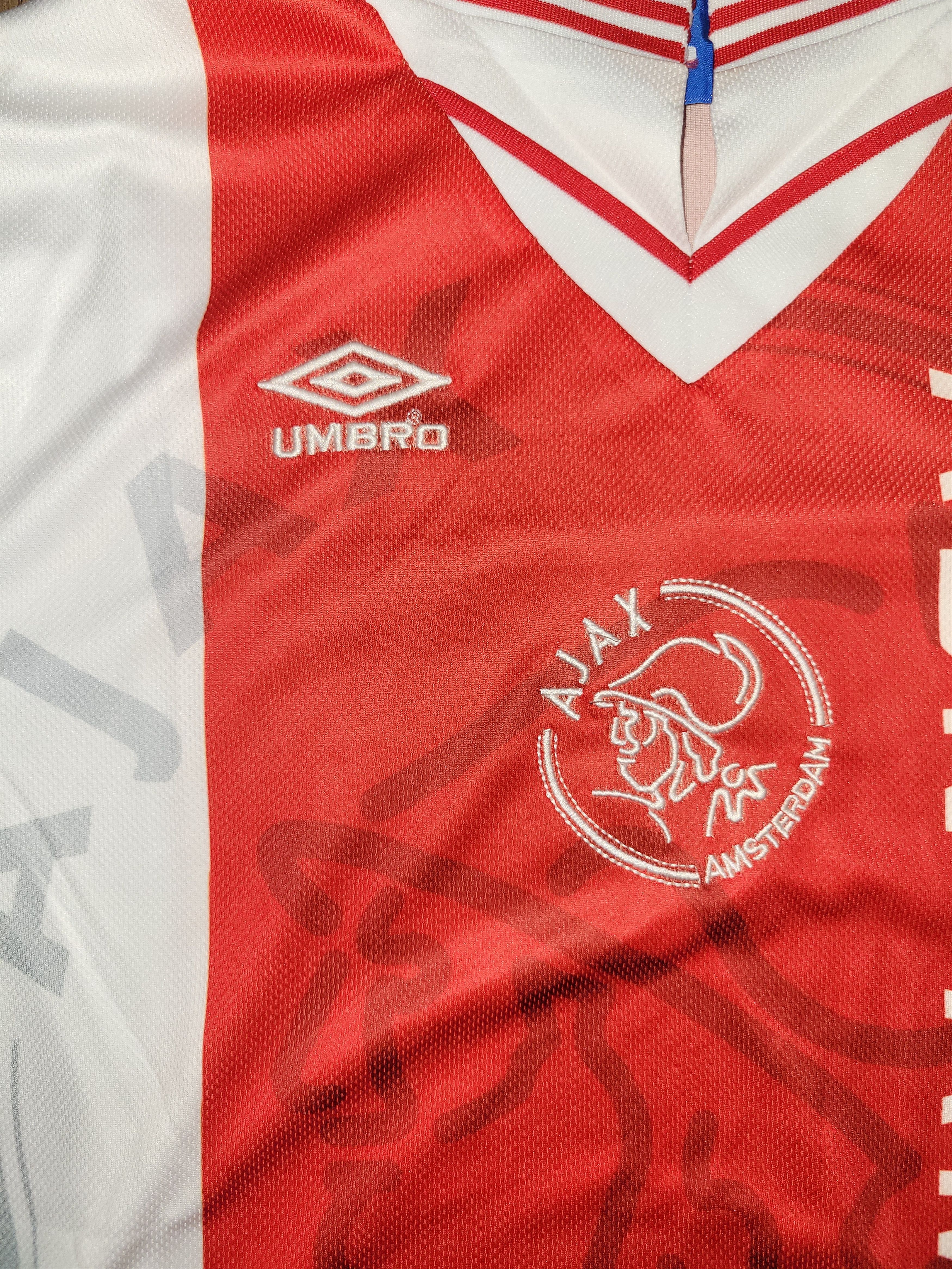 Other Ajax Amsterdam 1995/1996 Vintage Soccer Jersey trikot Size US L / EU 52-54 / 3 - 4 Thumbnail