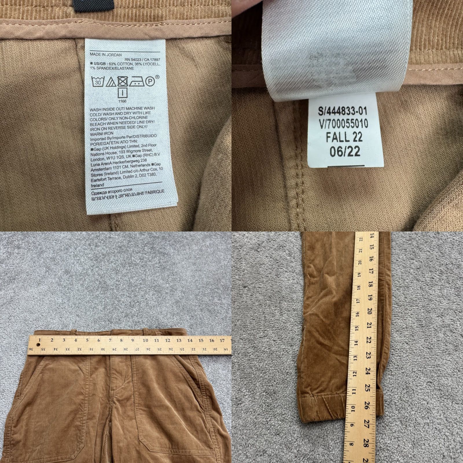 Banana Republic Banana Republic Corduroy Jogger Pants Womens 0 Brown Ankle Zip Utility Stretch Size 25" / US 0 / IT 36 - 8 Thumbnail