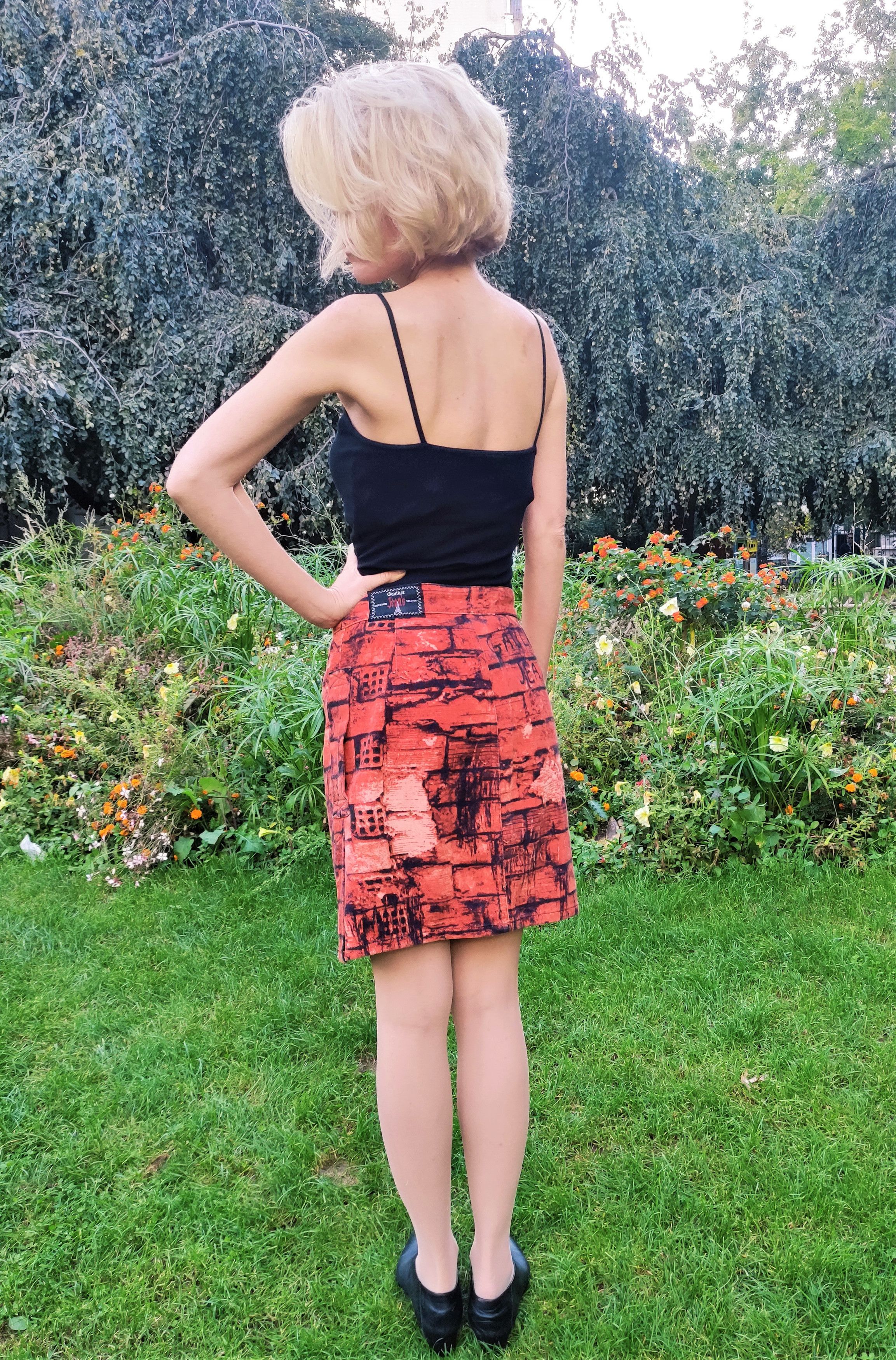 Jean Paul Gaultier Jean Paul Gaultier 1997 Brick Anarchy Fight Racism Skirt RT Size 27" / US 4 / IT 40 - 12 Thumbnail