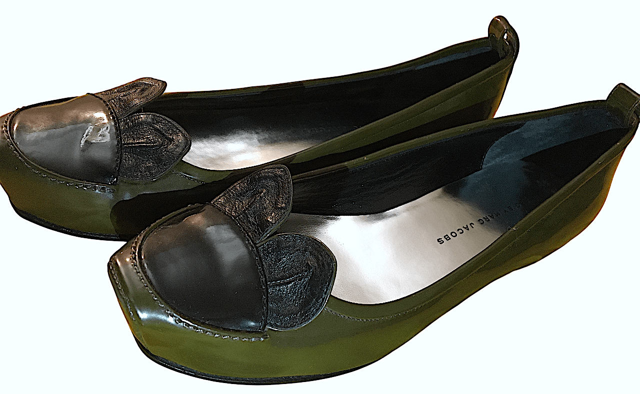 Marc Jacobs Marc Jacobs Mouse Collection Wedge Flats Patent Leather Gray Size US 6.5 / IT 36.5 - 1 Thumbnail