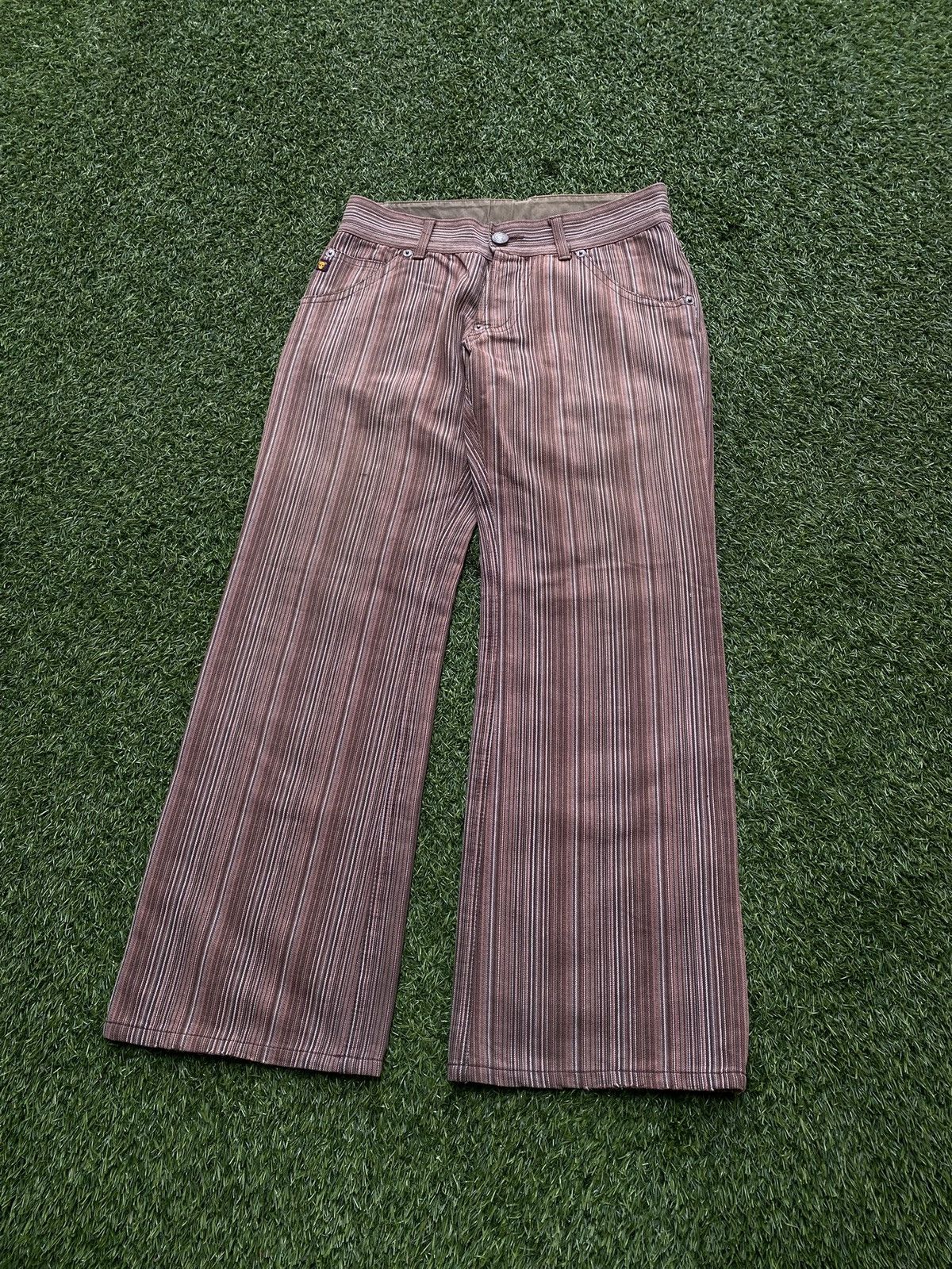 291295=Homme Vintage 291295=Homme Striped Flared Jeans Size US 35 - 4 Thumbnail