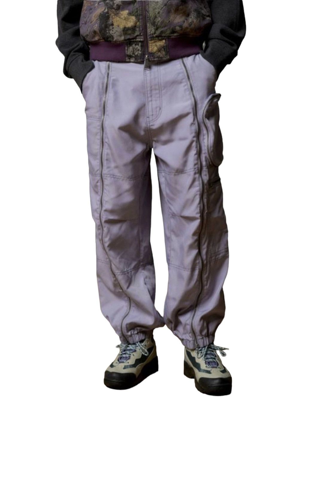 image of Archival Clothing x Bdg Satin Flight Cargo Pants in Lavender, Men's (Size 38)