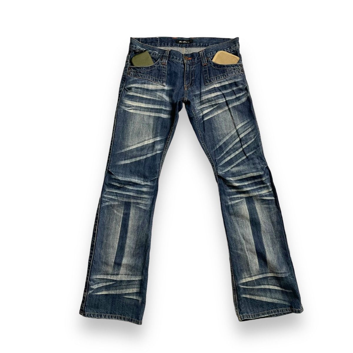 If Six Was Nine 🇯🇵 ROOT THREE WASHED DENIM FLARE DENIM PANTS Size US 33 - 1 Thumbnail