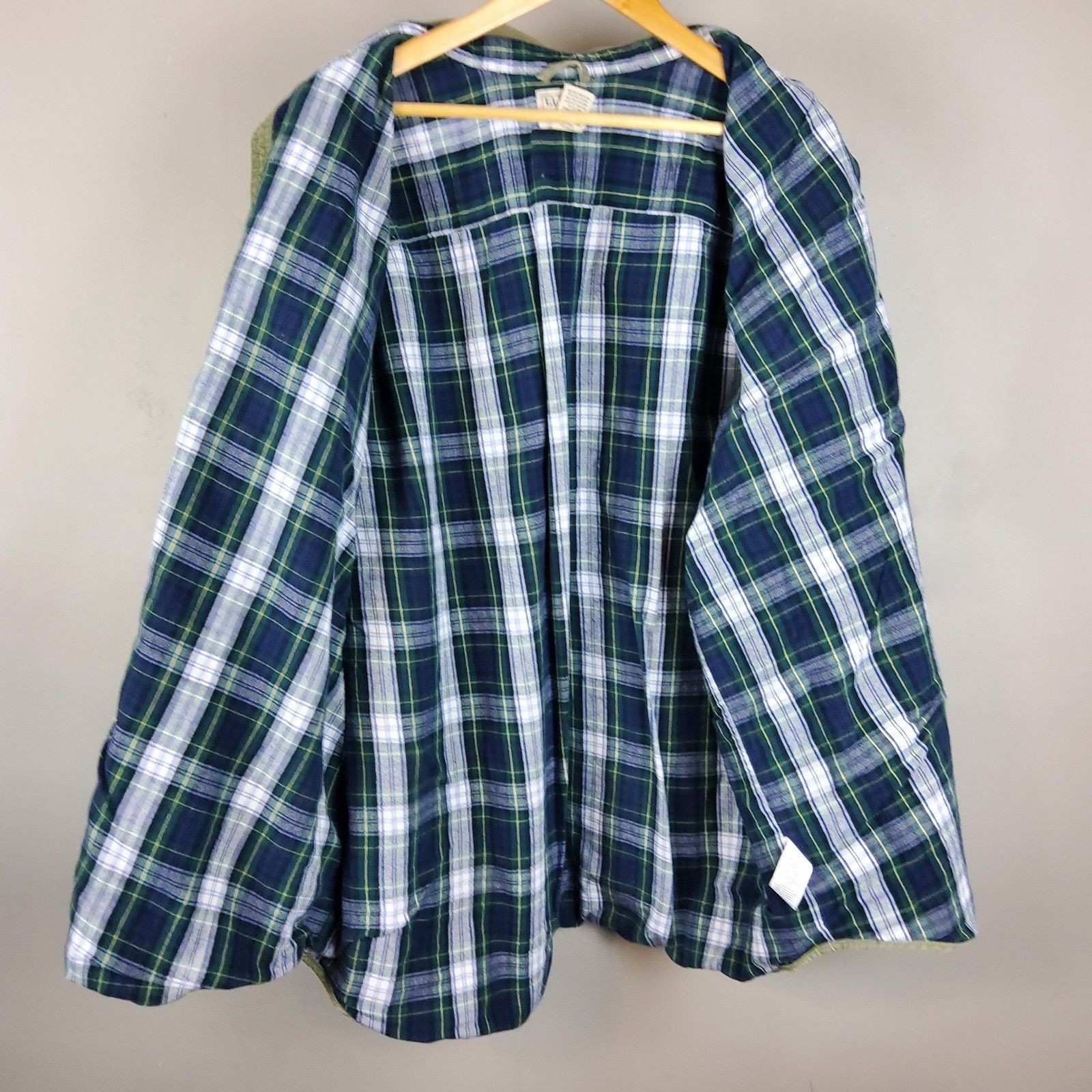 L.L. Bean L.L. Bean Shacket 2XL Green Flannel Lined Shirt Size US XXL / EU 58 / 5 - 4 Thumbnail