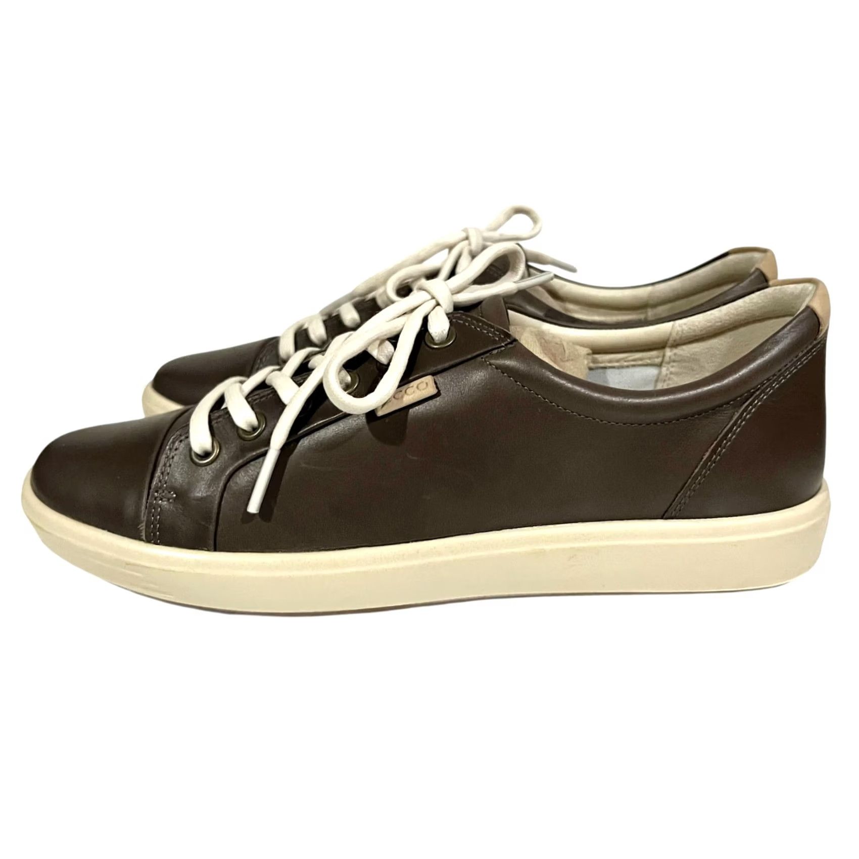 Ecco ECCO Shoes Womens Size 9 Soft 7 Casual Sneakers Taupe Leather Lace Up Low Top Mens? Womens Size M / US 6-8 / IT 42-44 - 5 Thumbnail