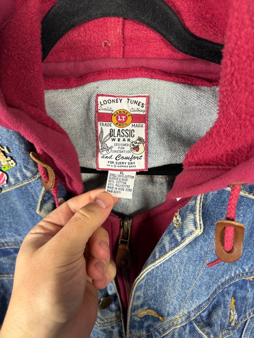 Vintage × Warner Bros ALL FOLKS LOONELY TUNES 1995 WB Hoodie Vest Jacket Denim XL Size US XL / EU 56 / 4 - 13 Thumbnail