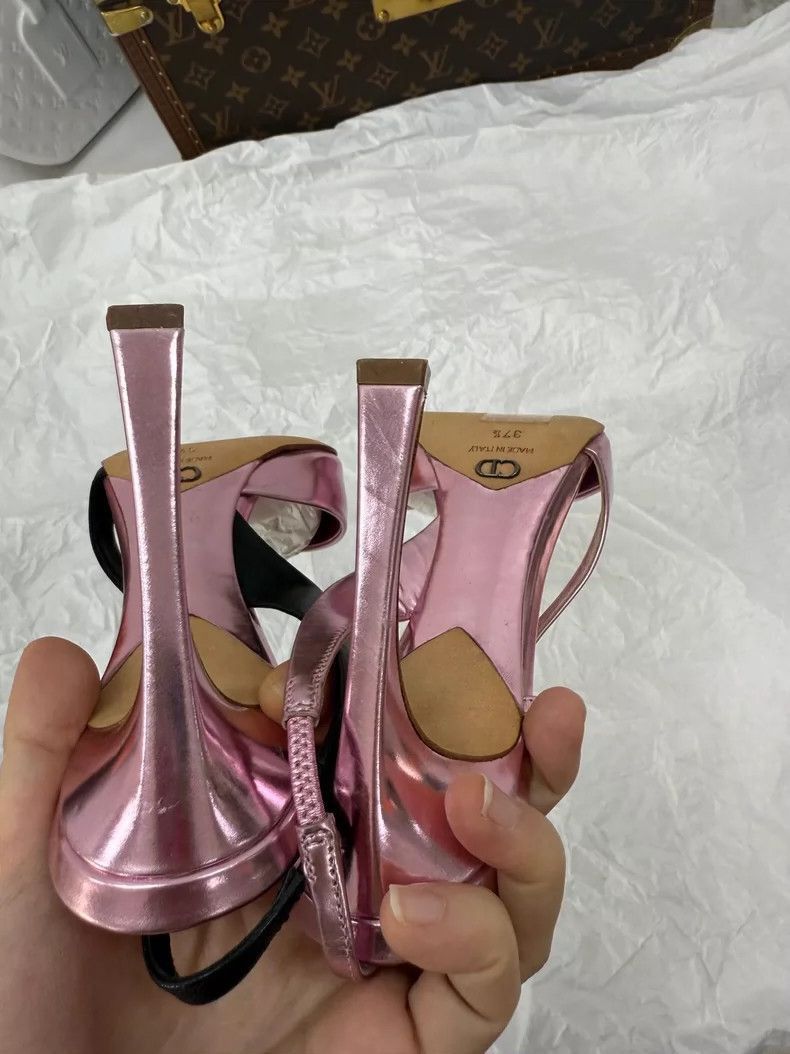 Dior Dior Black and Pink High Heels Size 37.5-2506 Size US 6.5 / IT 36.5 - 5 Thumbnail