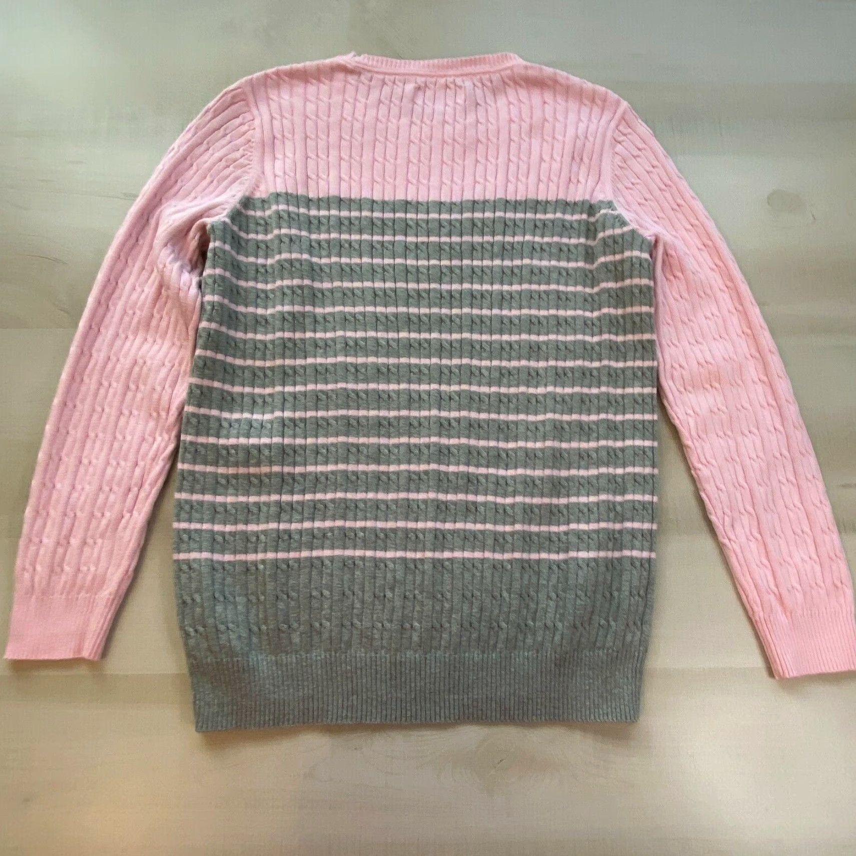 Pinko Kim Rogers Petite Women's Cable Knit Striped Sweater Small Multicolor Pullover Size S / US 4 / IT 40 - 7 Thumbnail