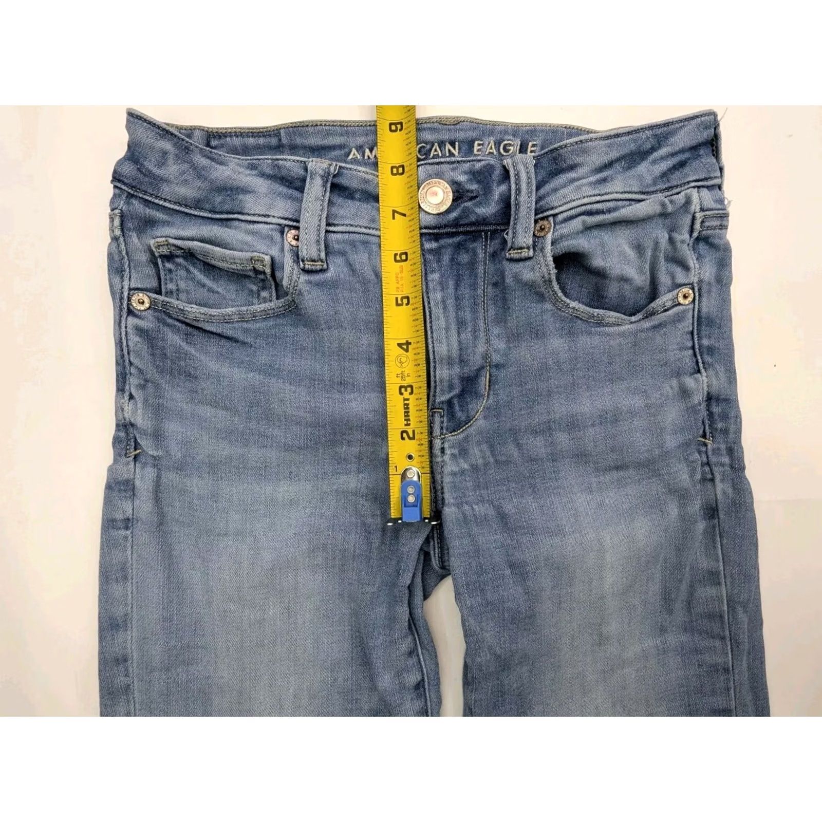 American Eagle Outfitters American Eagle Skinny Jeans Women 2 Light Wash Denim Next Level Stretch 26x28 Size 26" / US 2 / IT 38 - 6 Thumbnail