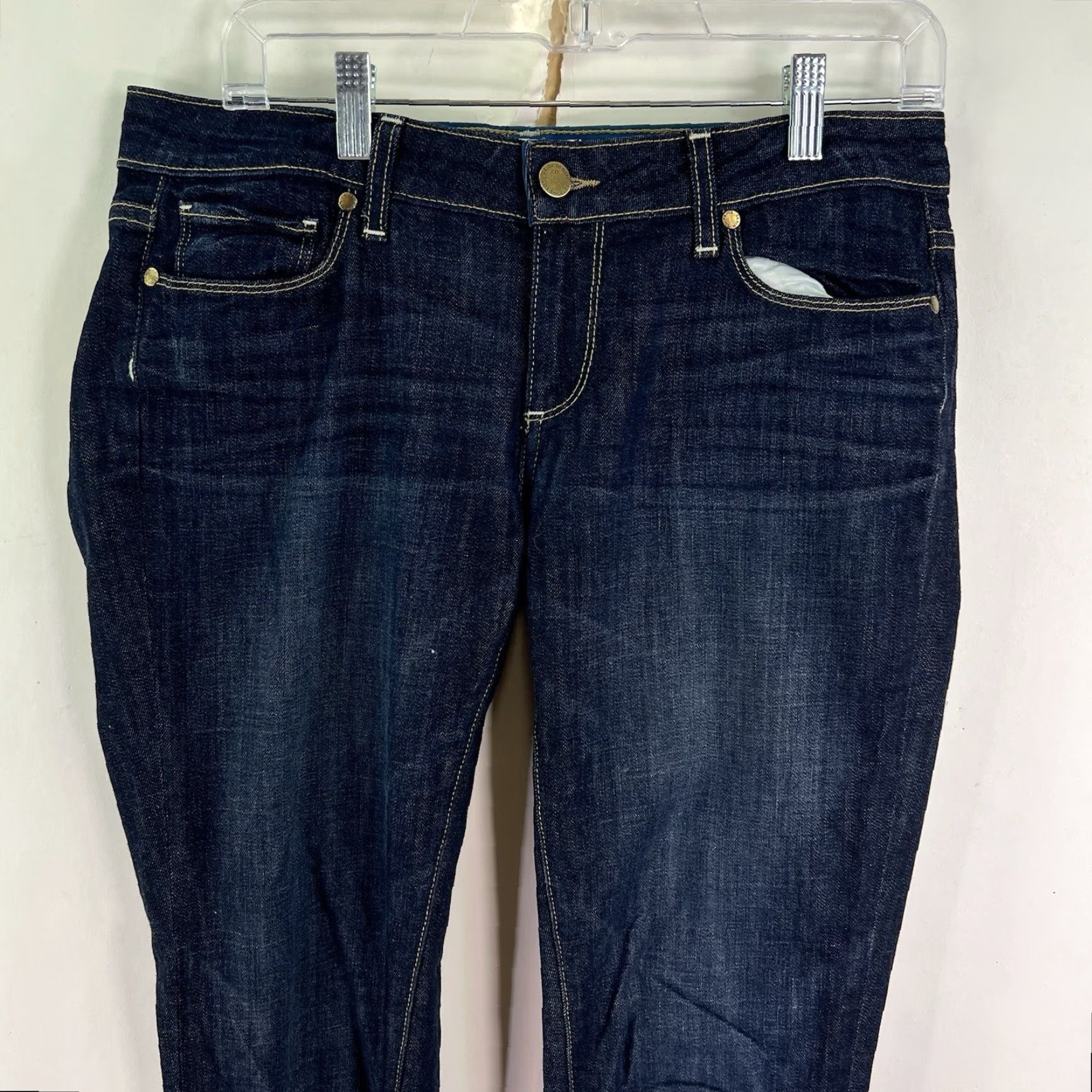 Paige Paige Skinny Jeans Denim Blue 34 Inseam 32 Regular Fit Women's Size 27 5-Pocket Stretch Mid Rise Vintage No Size 27" / US 4 / IT 40 - 2 Thumbnail