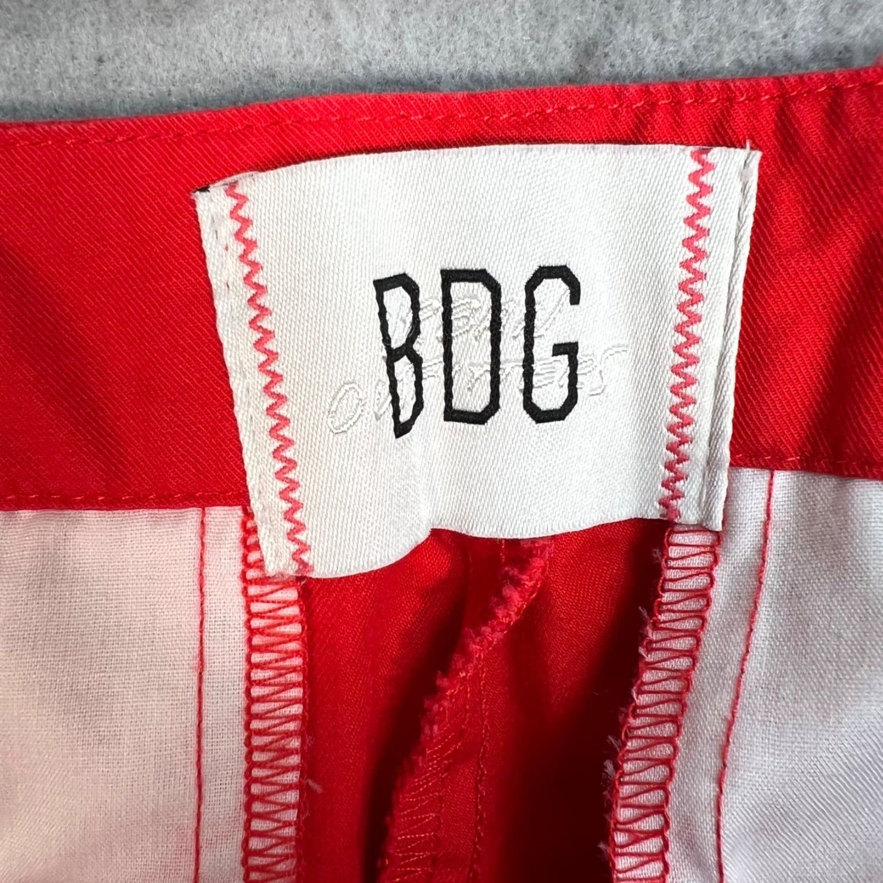 Bdg BDG Womens Red Wide Leg Track Pants With White Piping Size 12 Size 34" / US 12 / IT 48 - 3 Thumbnail