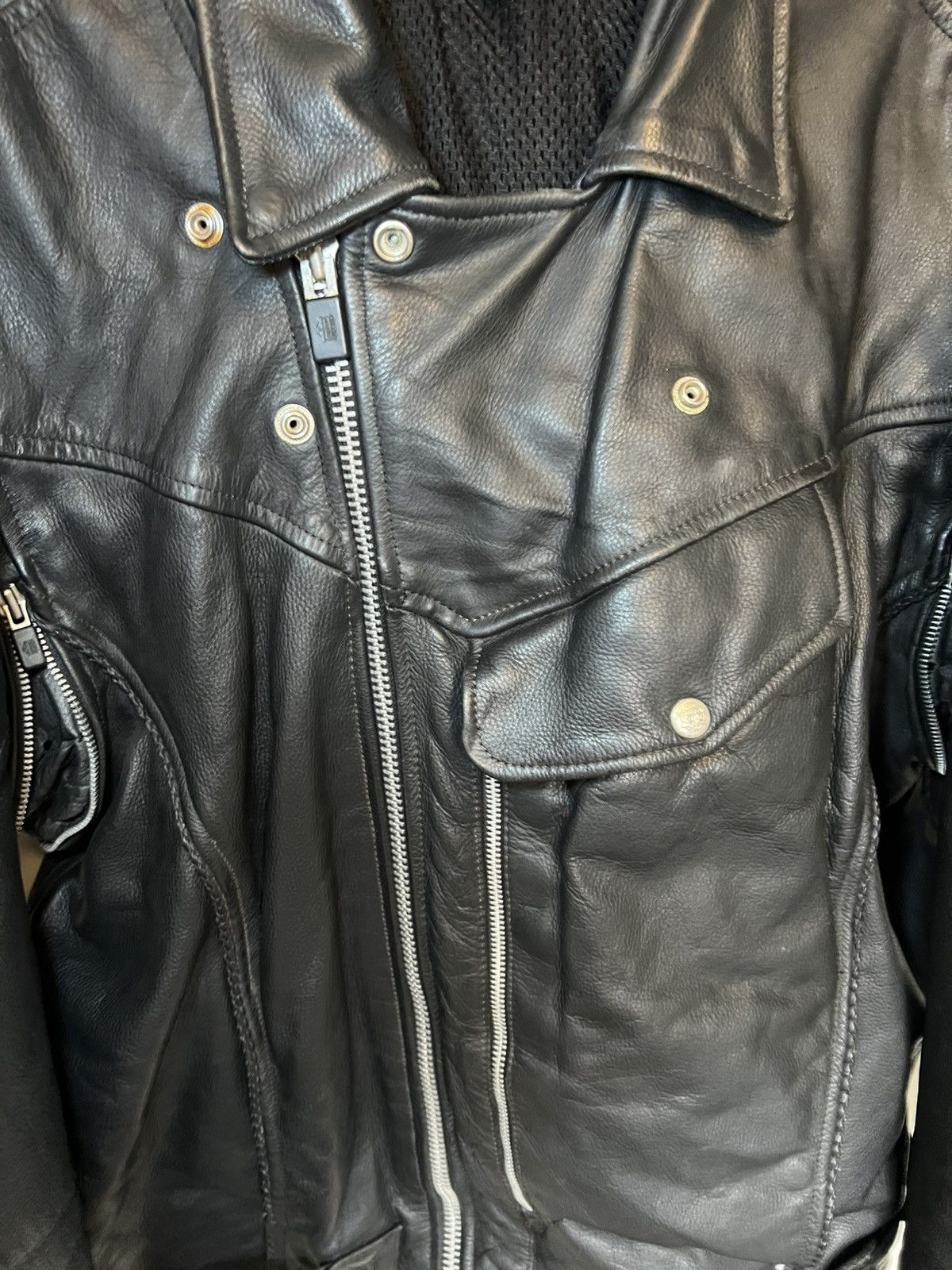 Vintage Vintage heavy leather biker jacket Size US XXL / EU 58 / 5 - 21 Thumbnail