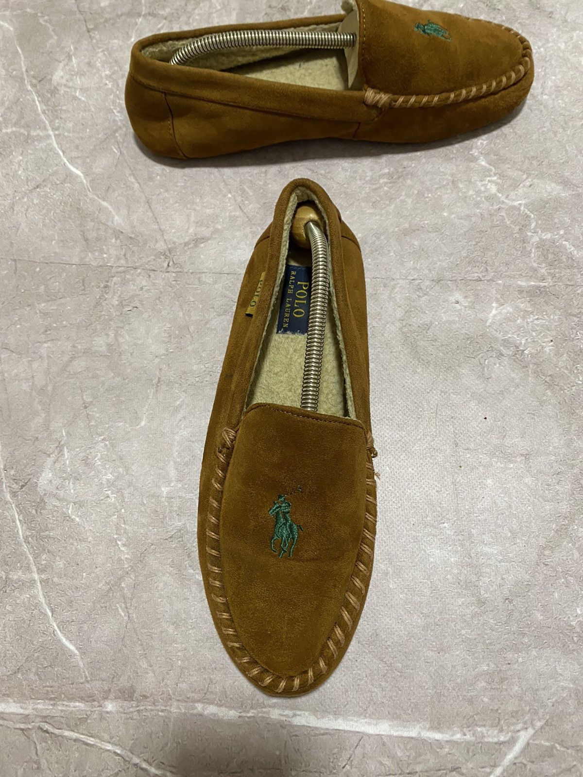 Polo Ralph Lauren × Ralph Lauren × Vintage Vintage Polo Ralph Lauren Suede Moccasin Brown Slipper Y2K Size US 9 / EU 42 - 2 Thumbnail