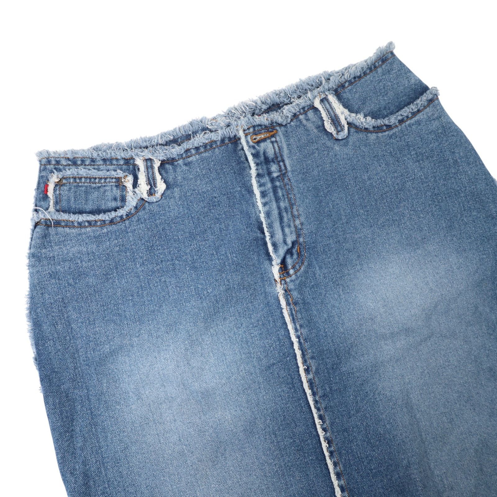 Vintage Vintage Y2k Zana Di Denim Frayed Edge Maxi Skirt Size 32" / US 10 / IT 46 - 6 Thumbnail