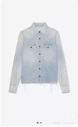 Saint Laurent Paris Saint Laurent SLP Women's Washed Denim Shirt Size S Like New Size S / US 4 / IT 40 - 1 Thumbnail