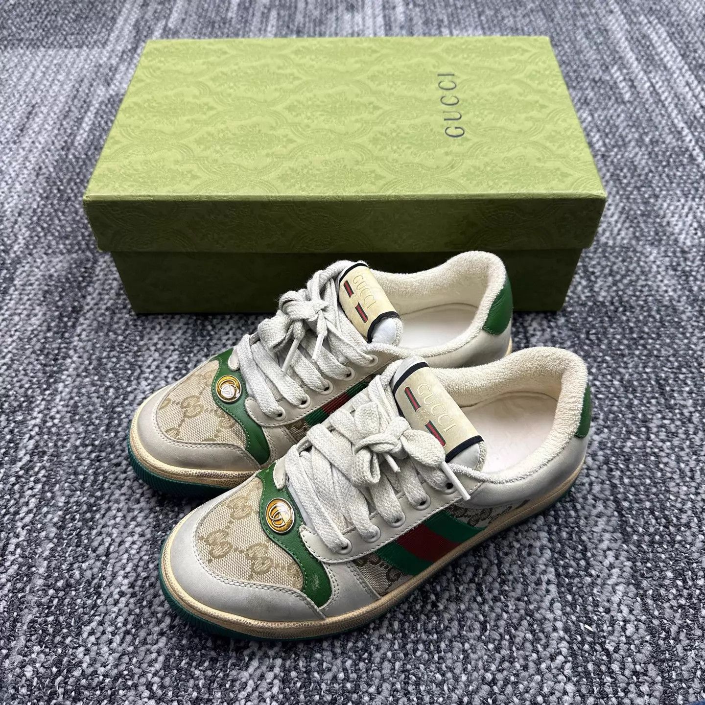 Gucci GUCCI Screener Distressed Sneaker 35/35.5 New Tried On Size US 4.5 / IT 34.5 - 1 Thumbnail