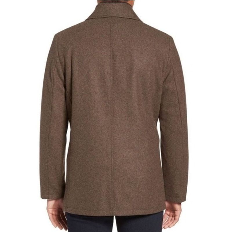 Kenneth Cole Mens Small Kenneth Cole Double Breasted Wool Brown Pea coat Size US S / EU 44-46 / 1 - 2 Thumbnail