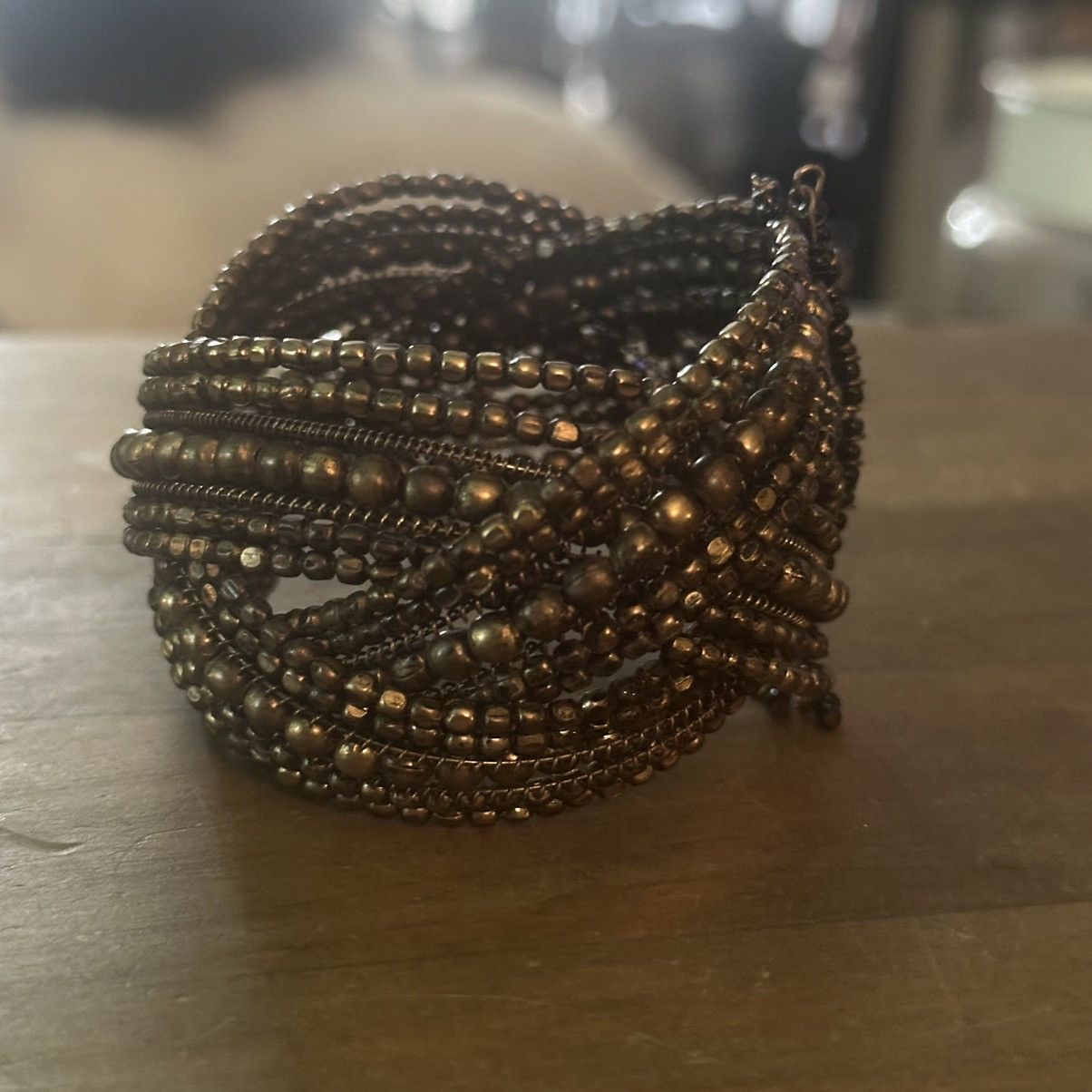 Other Vintage chunky braided bronze bead bracelet Size ONE SIZE - 5 Thumbnail