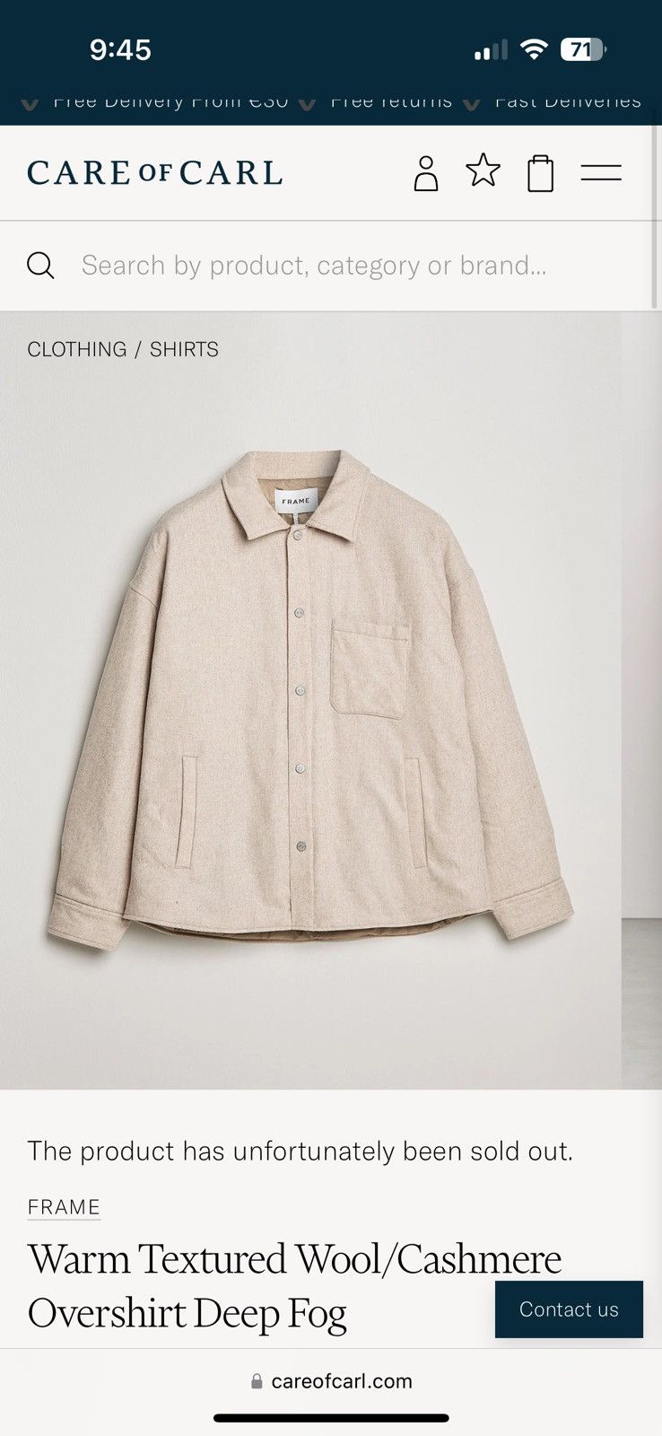 Frame Frame Wool/Cashmere Overshirt Size US M / EU 48-50 / 2 - 1 Thumbnail
