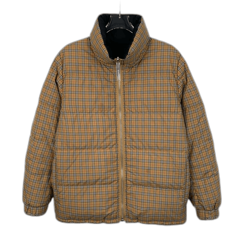 Burberry Brown Plaid Reversible Down Jacket