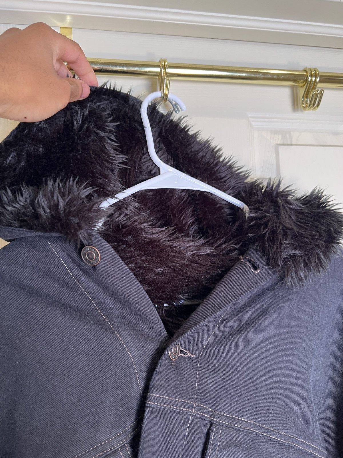 Balenciaga Balenciaga fur denim jacket Size US L / EU 52-54 / 3 - 10 Thumbnail