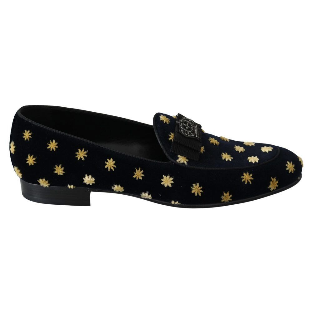 Dolce & Gabbana Dolce & Gabbana Elegant Velvet Crown Embroidery Loafers Size US 6 / EU 39 - 1 Thumbnail