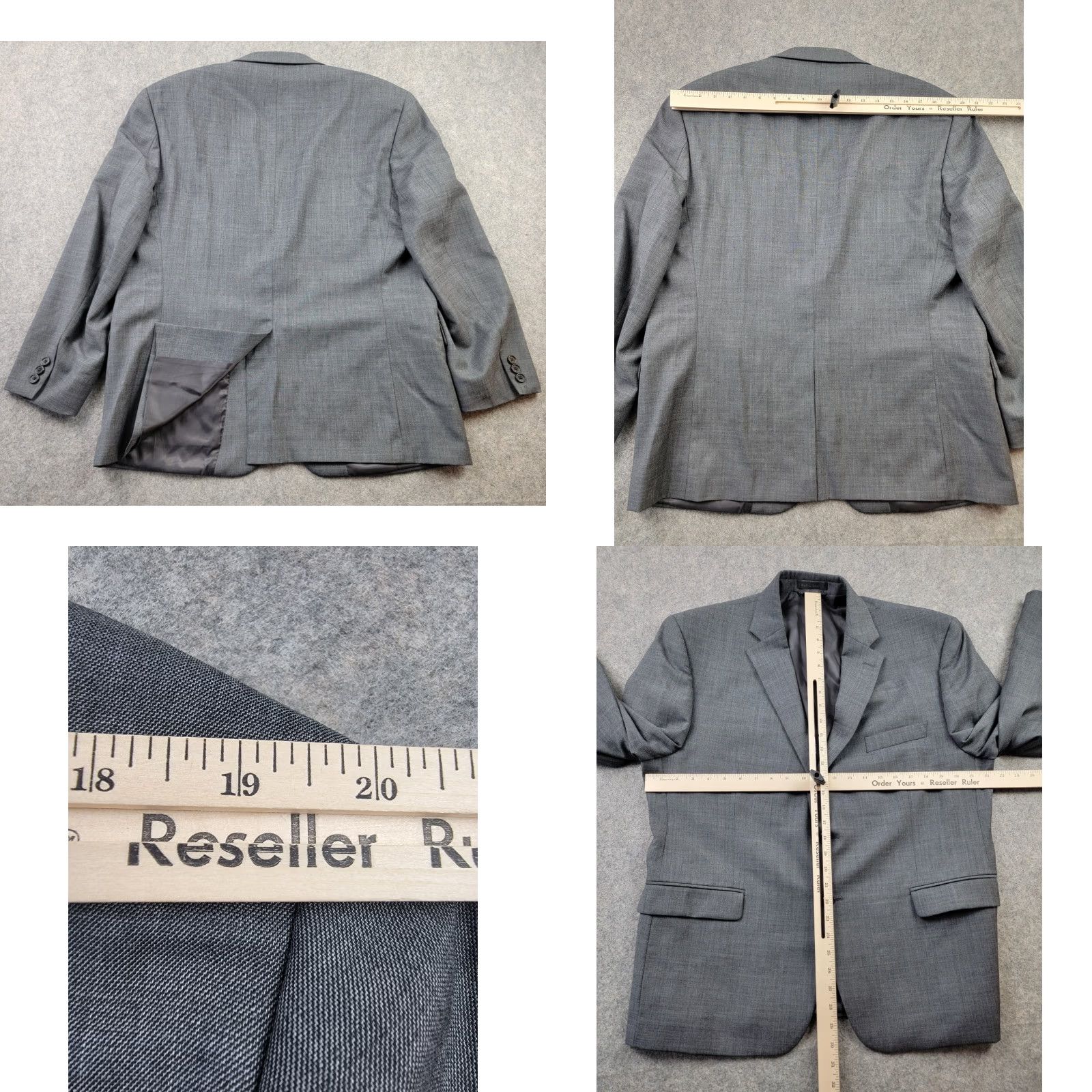 Ralph Lauren Lauren Ralph Lauren Suit Jacket Mens 44S Gray Wool Single-Breasted Notch Lapel 3-Button Vented Size 44R - 9 Thumbnail